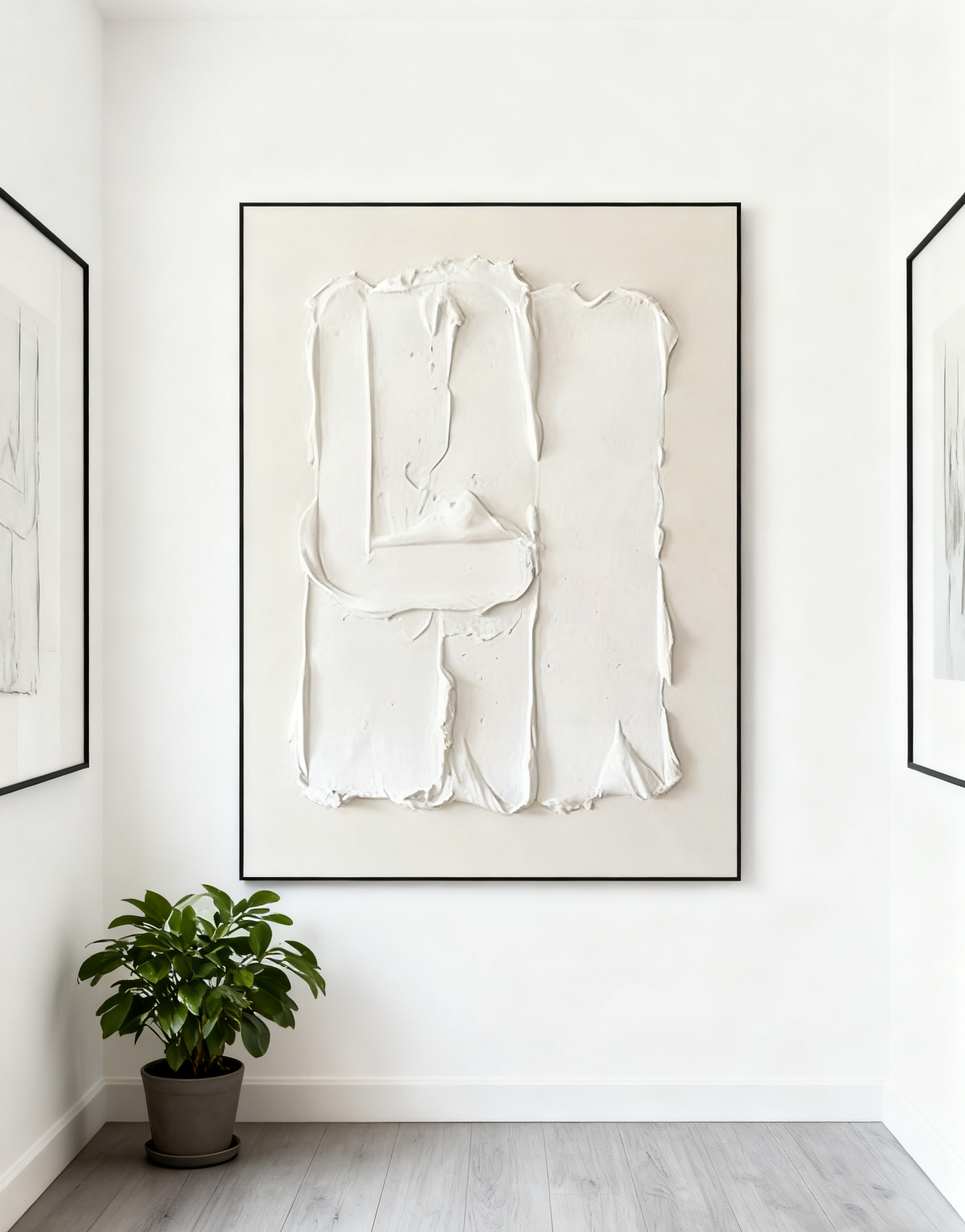 White Minimalist Abstract Painting #WM 001