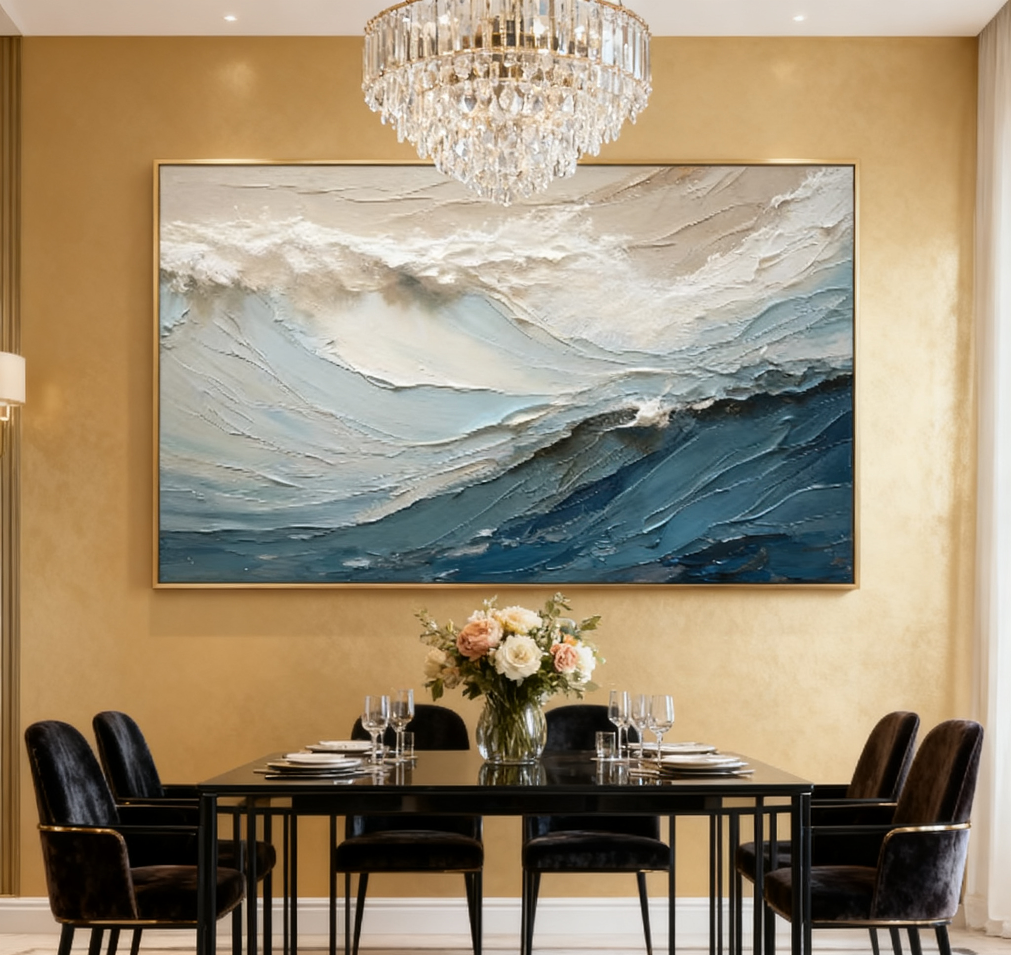 Blue & Green Abstract Painting #CXA 017