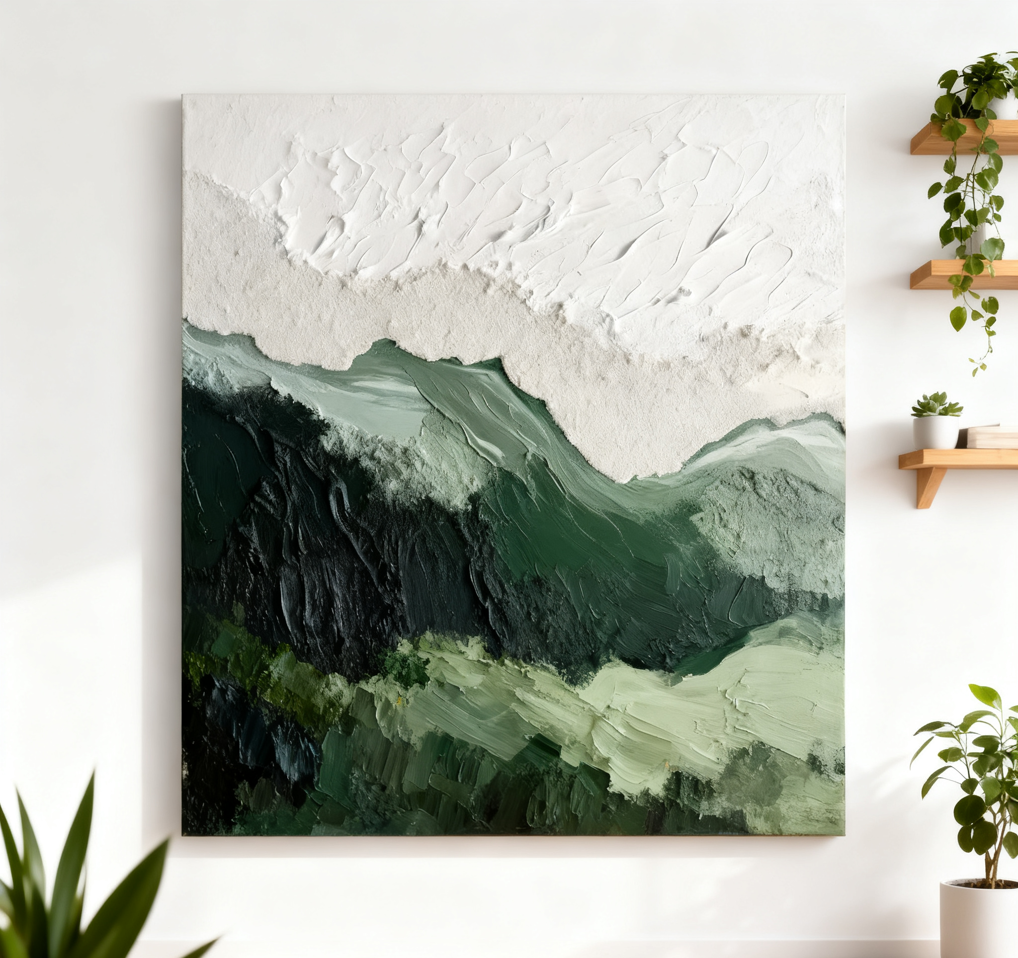 Blue & Green Minimalist Abstract Painting #BGM 001