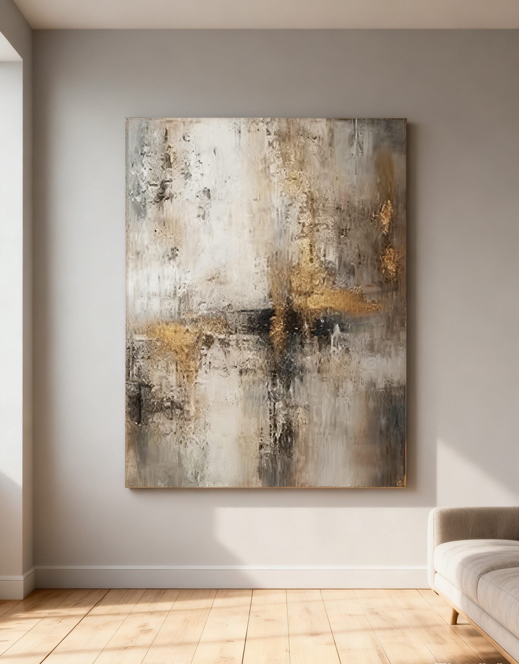 Beige & Brown Abstract Painting #BBA 040