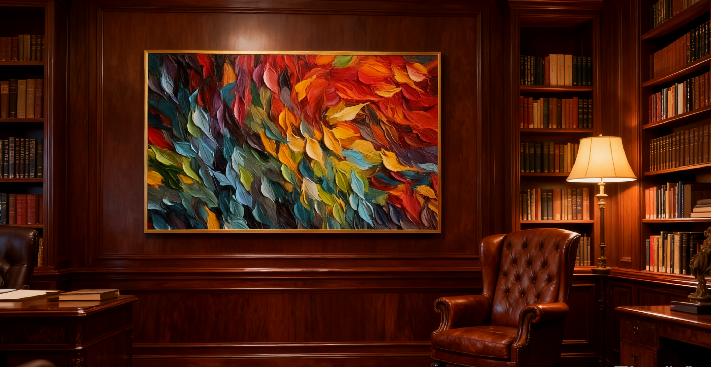 Blue & Green Minimalist Abstract Painting #BGM 011