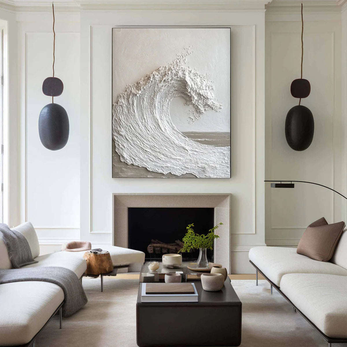 Textured Ocean Wave Art 3D Oil Painting for Modern Home Decor #BBM 036