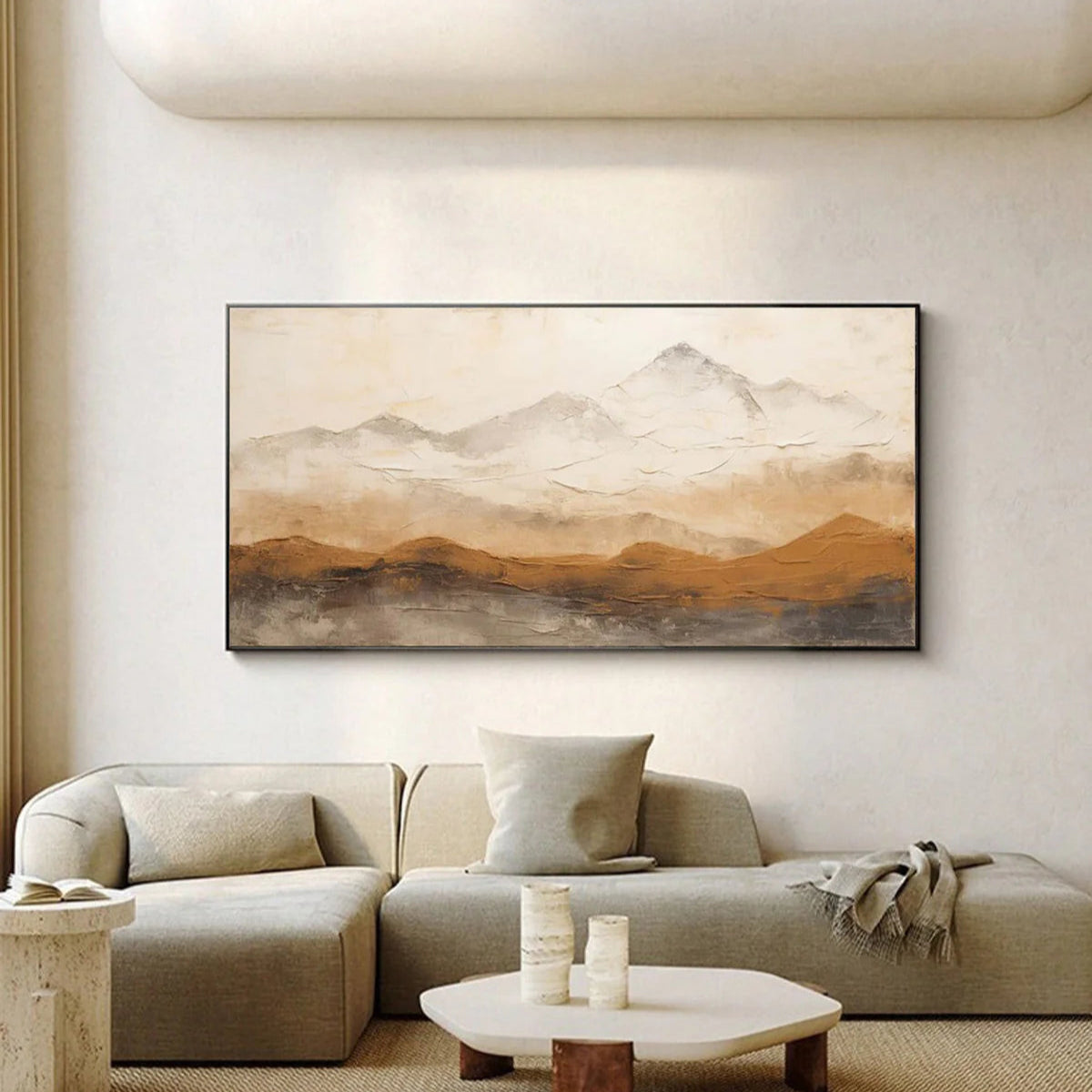 Earthy Peaks Contemporary Textured Mountain Wall Art #BGA 153