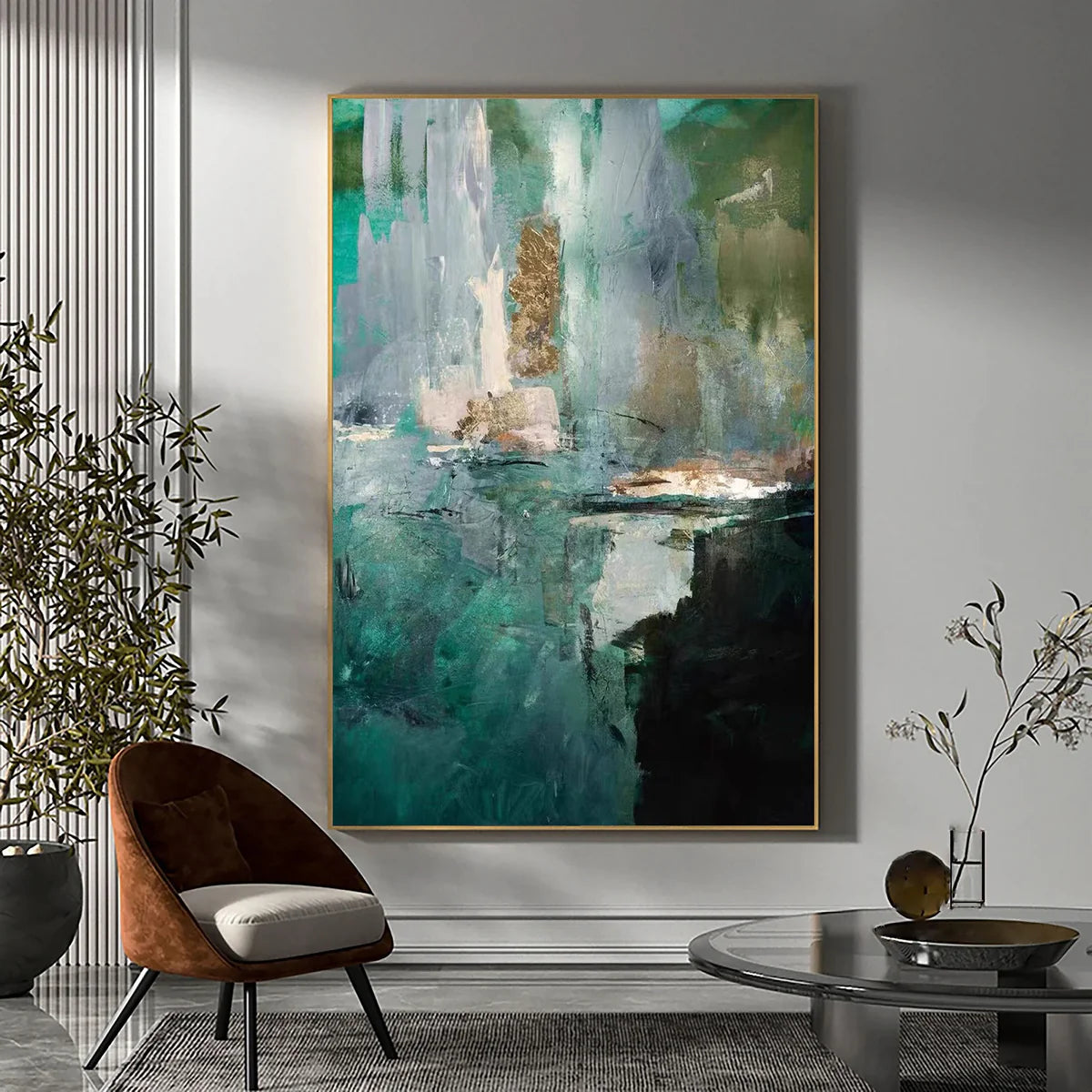 Blue & Green Abstract Painting #LL 008