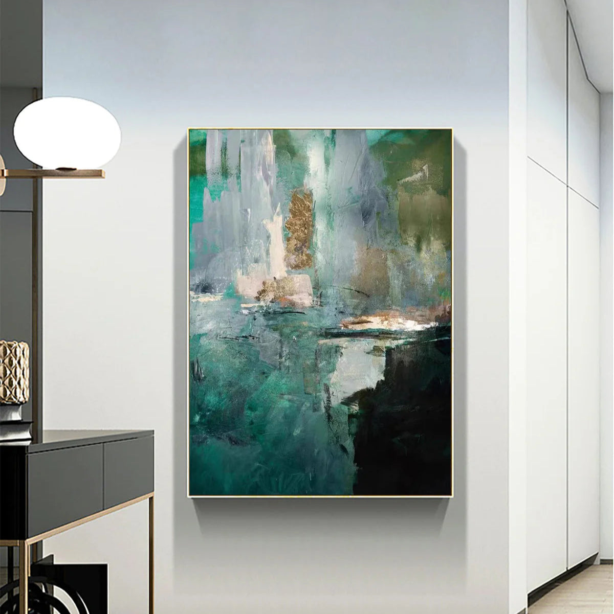 Blue & Green Abstract Painting #LL 008