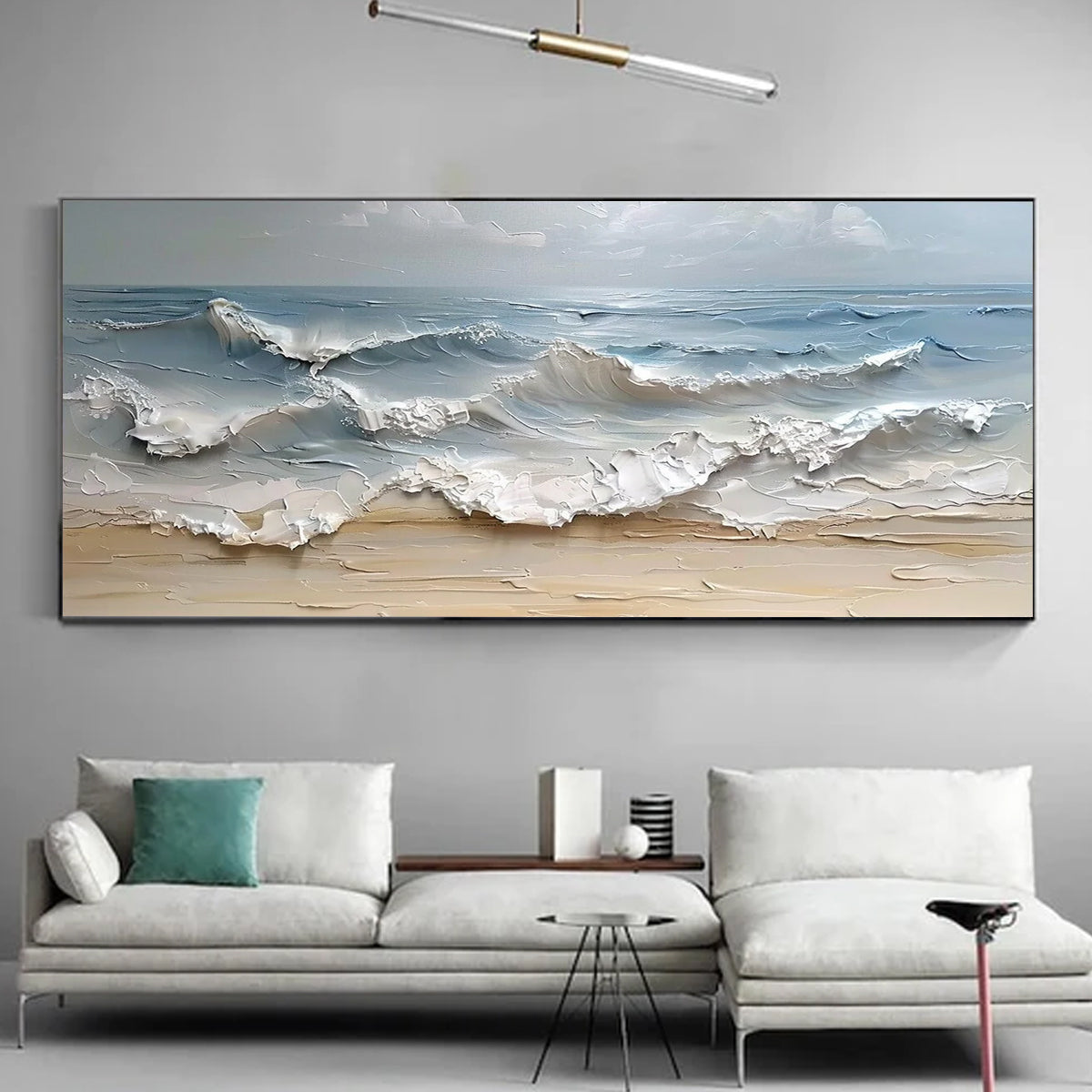 Ocean-themed oil painting wall decoration, hand-painted abstract artwork OP#005