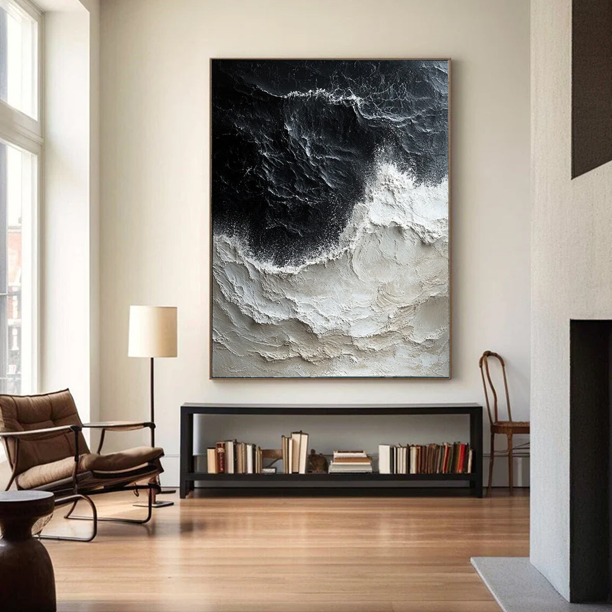 Ocean-themed oil painting wall decoration, hand-painted abstract artwork OP#008