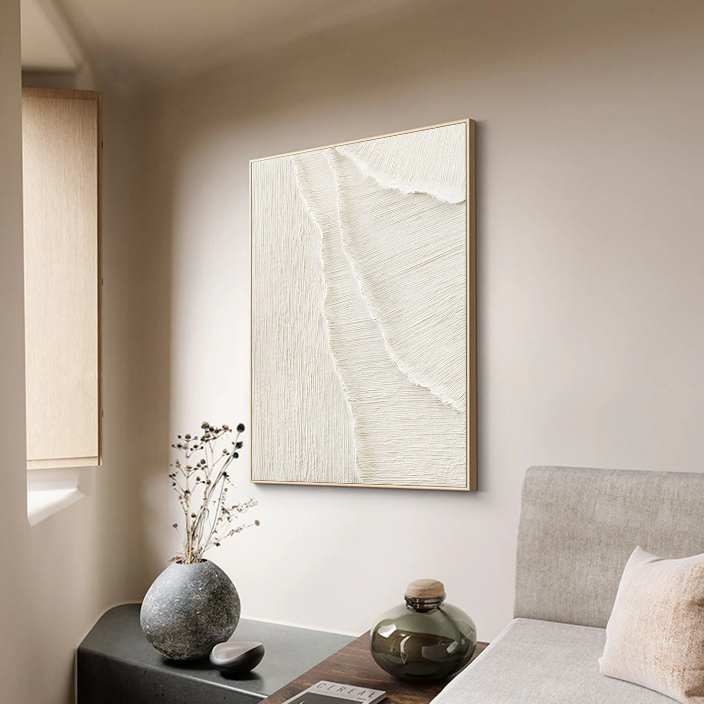 White Minimalist Abstract Painting #CXA 015