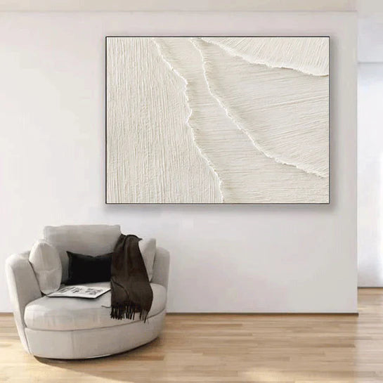 White Minimalist Abstract Painting #CXA 018