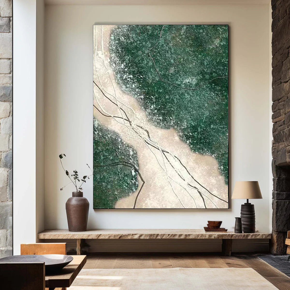 Blue & Green Abstract Painting #CXA 007