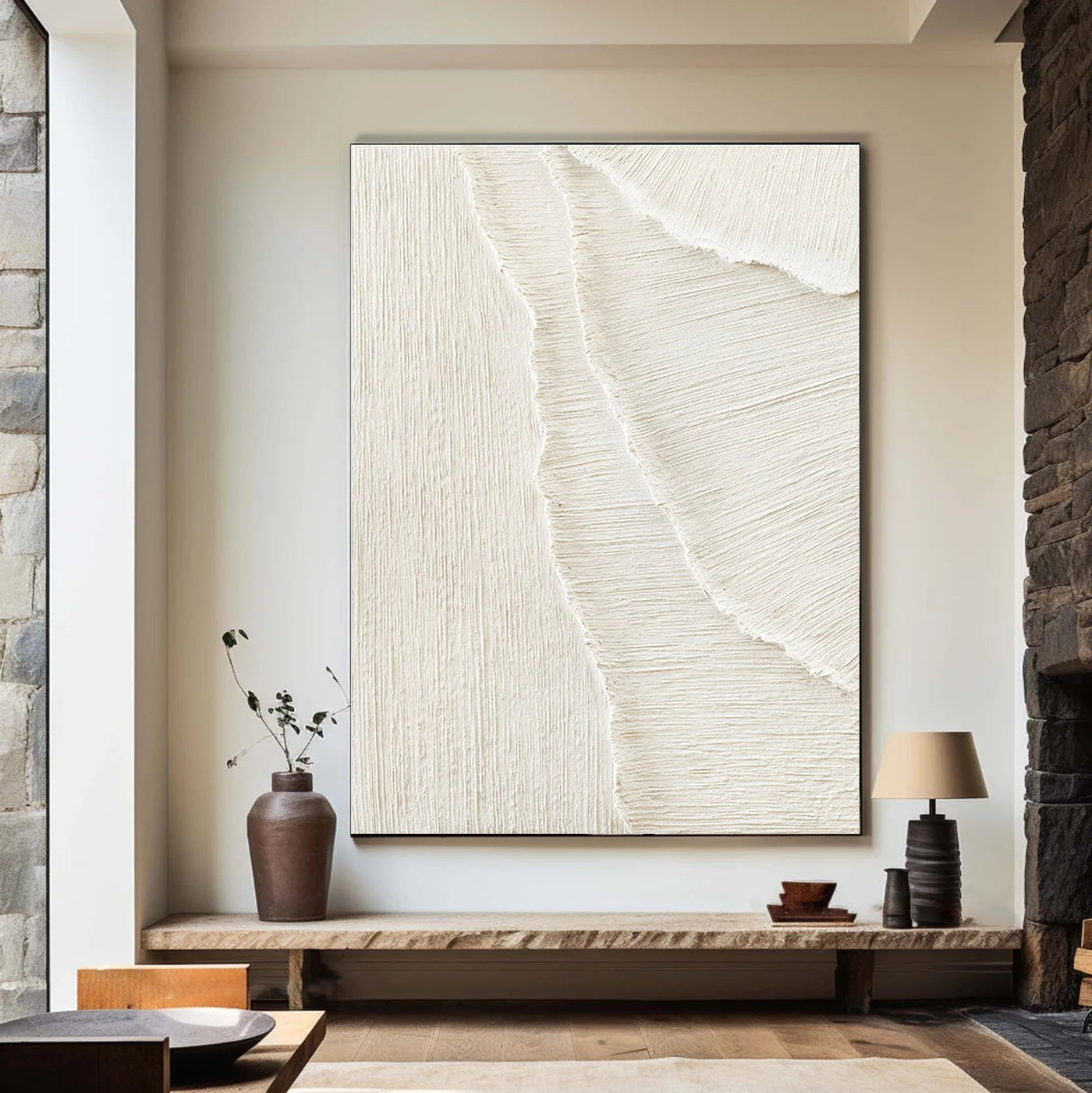 White Minimalist Abstract Painting #CXA 015