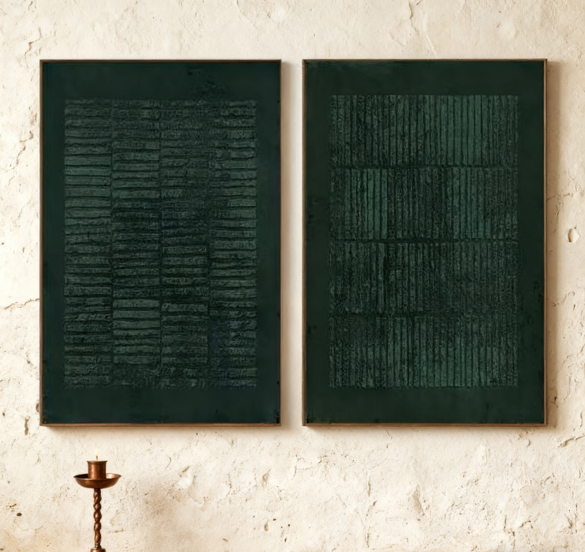 Blue & Green Abstract Painting SET OF 2 #AVG 001