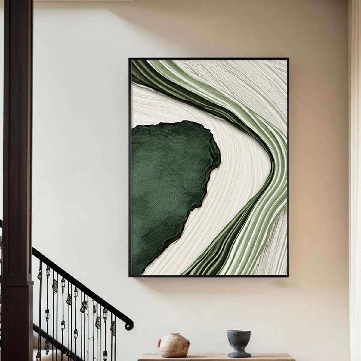 Blue & Green Abstract Painting #CXA 014