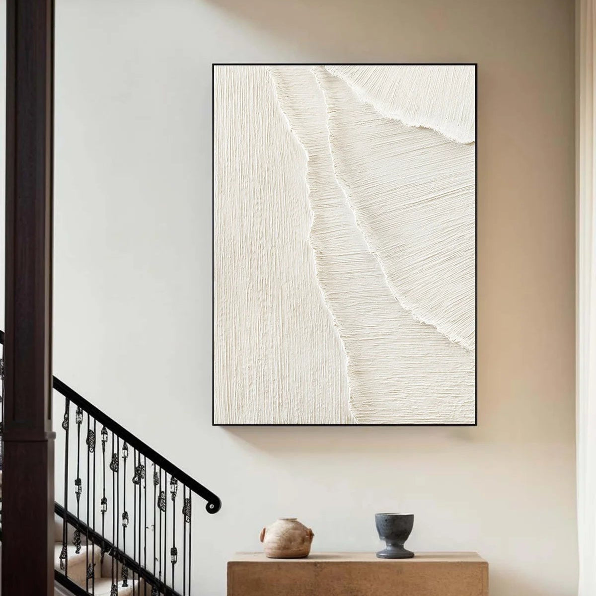 White Minimalist Abstract Painting #CXA 015
