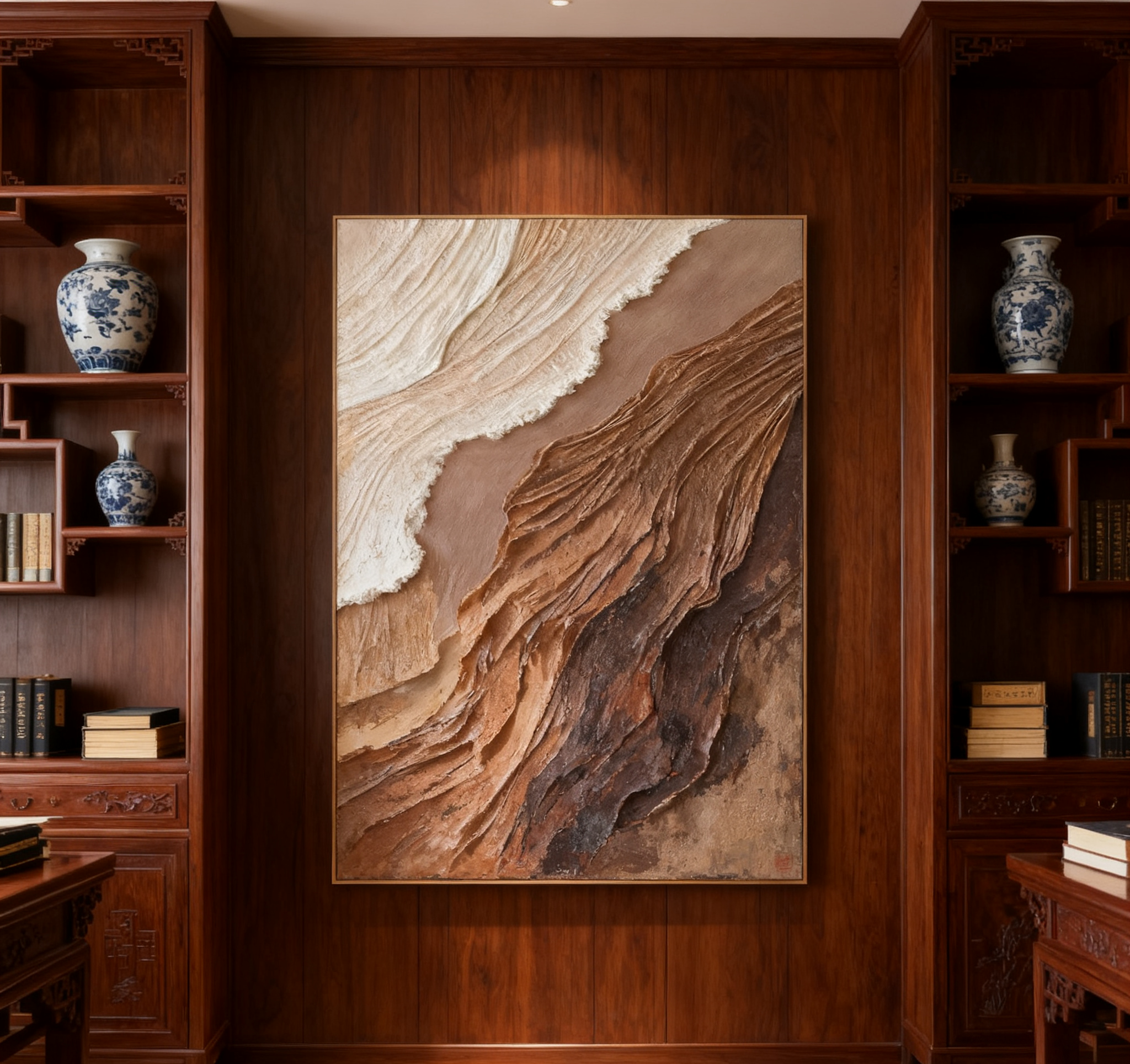 Beige & Brown Minimalist Painting #BBM 002