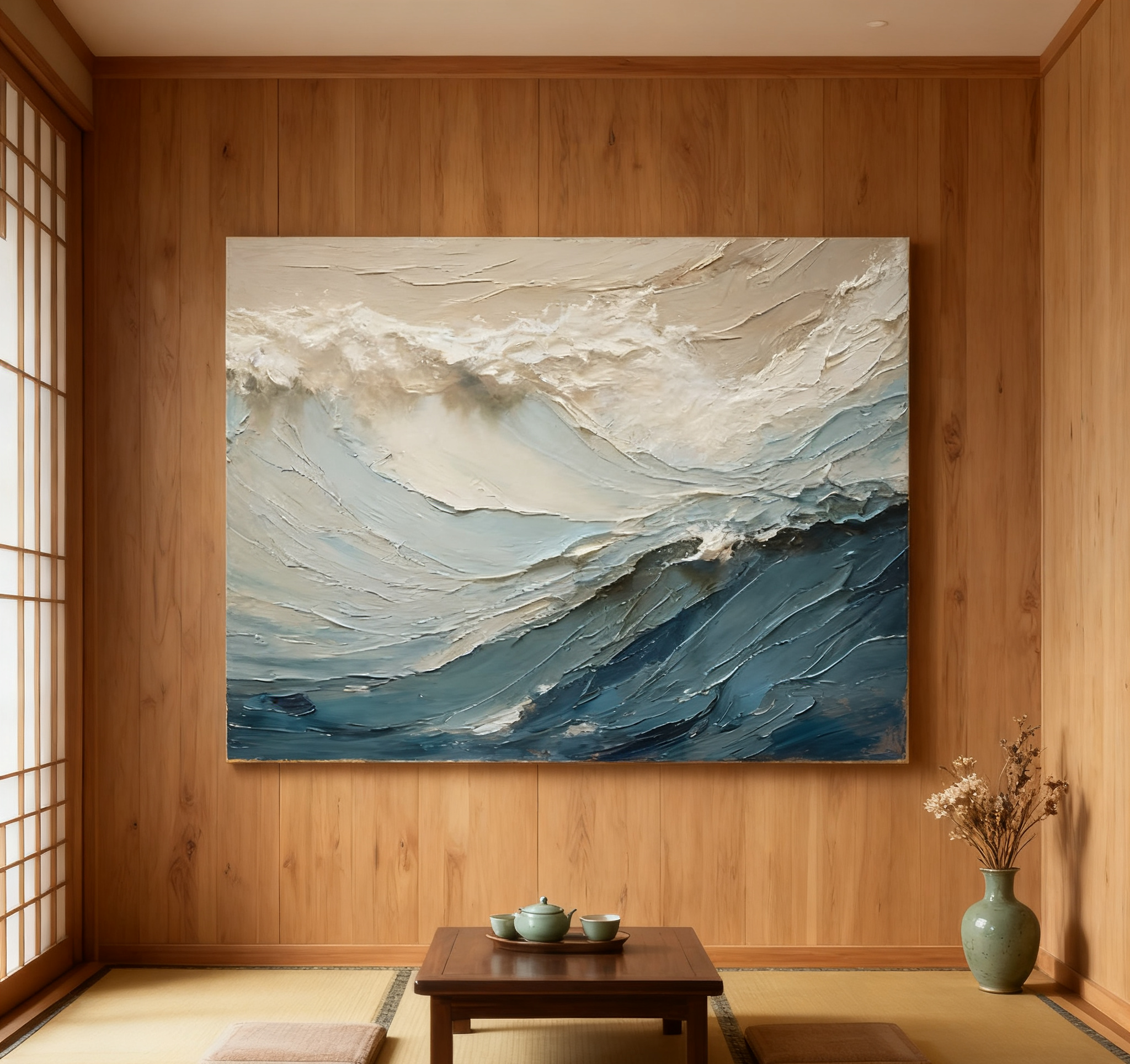 Blue & Green Abstract Painting #CXA 017