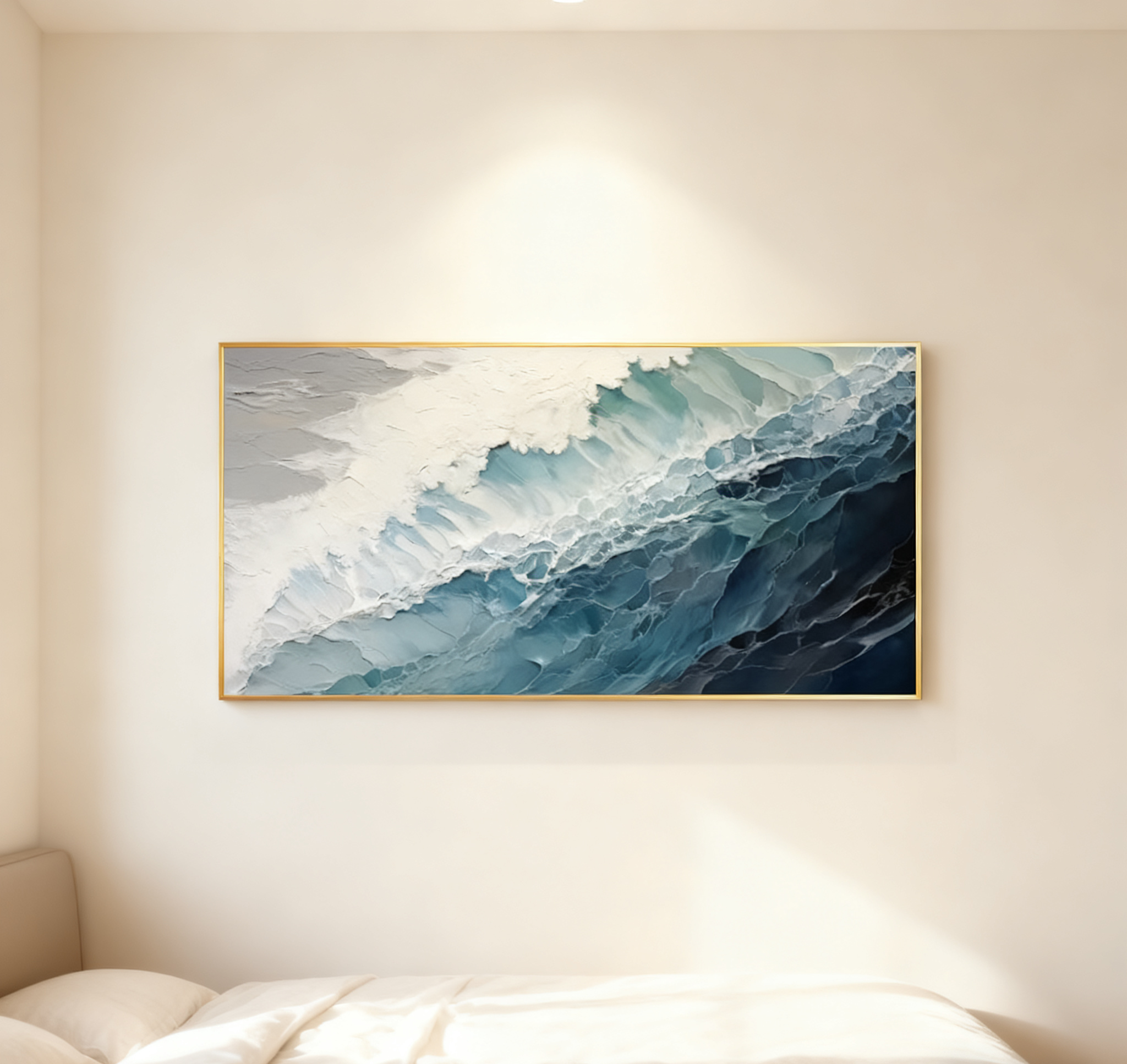 Blue & Green Minimalist Abstract Painting #BGM 002