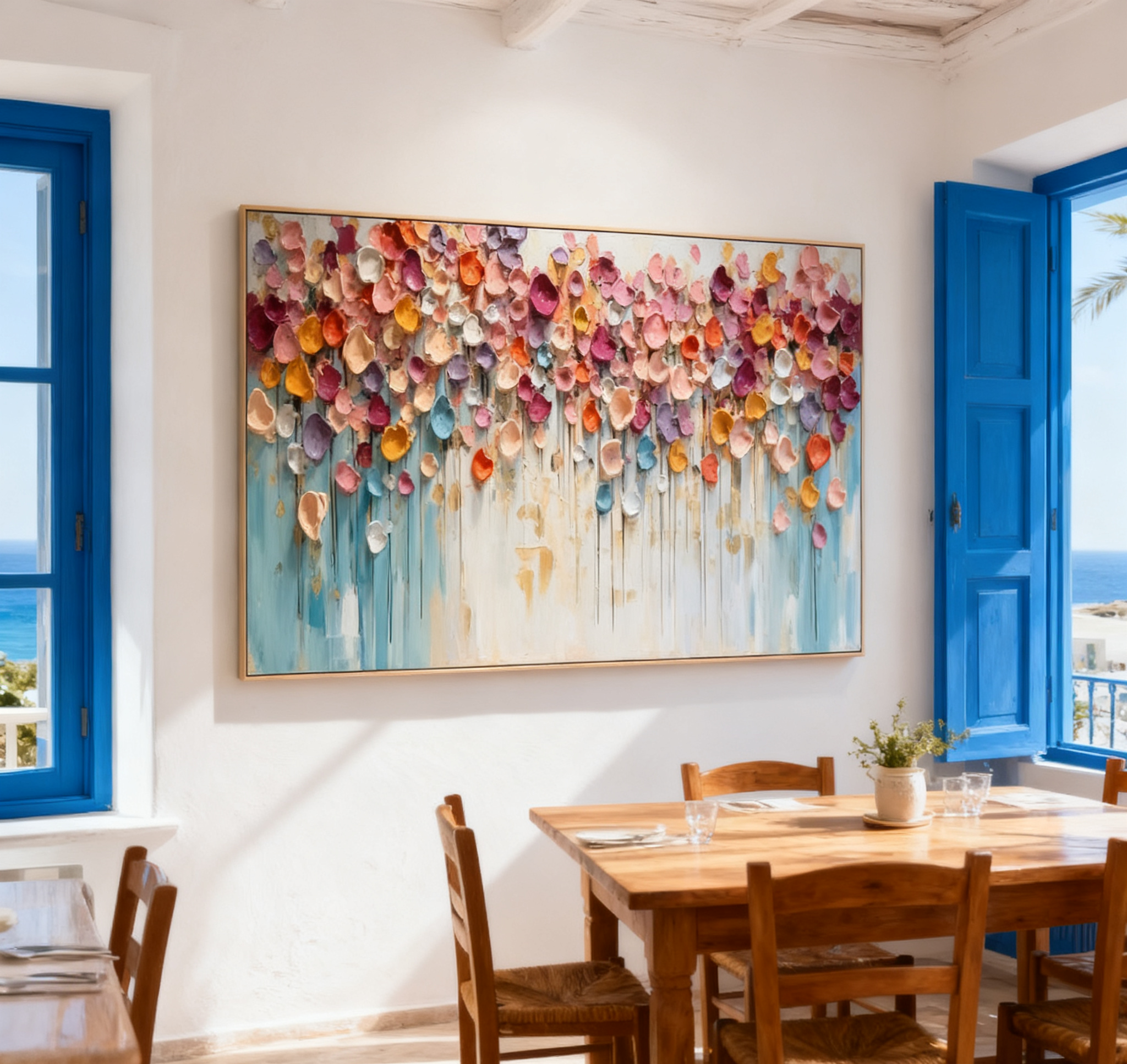 Blue & Green Minimalist Abstract Painting #BGM 012