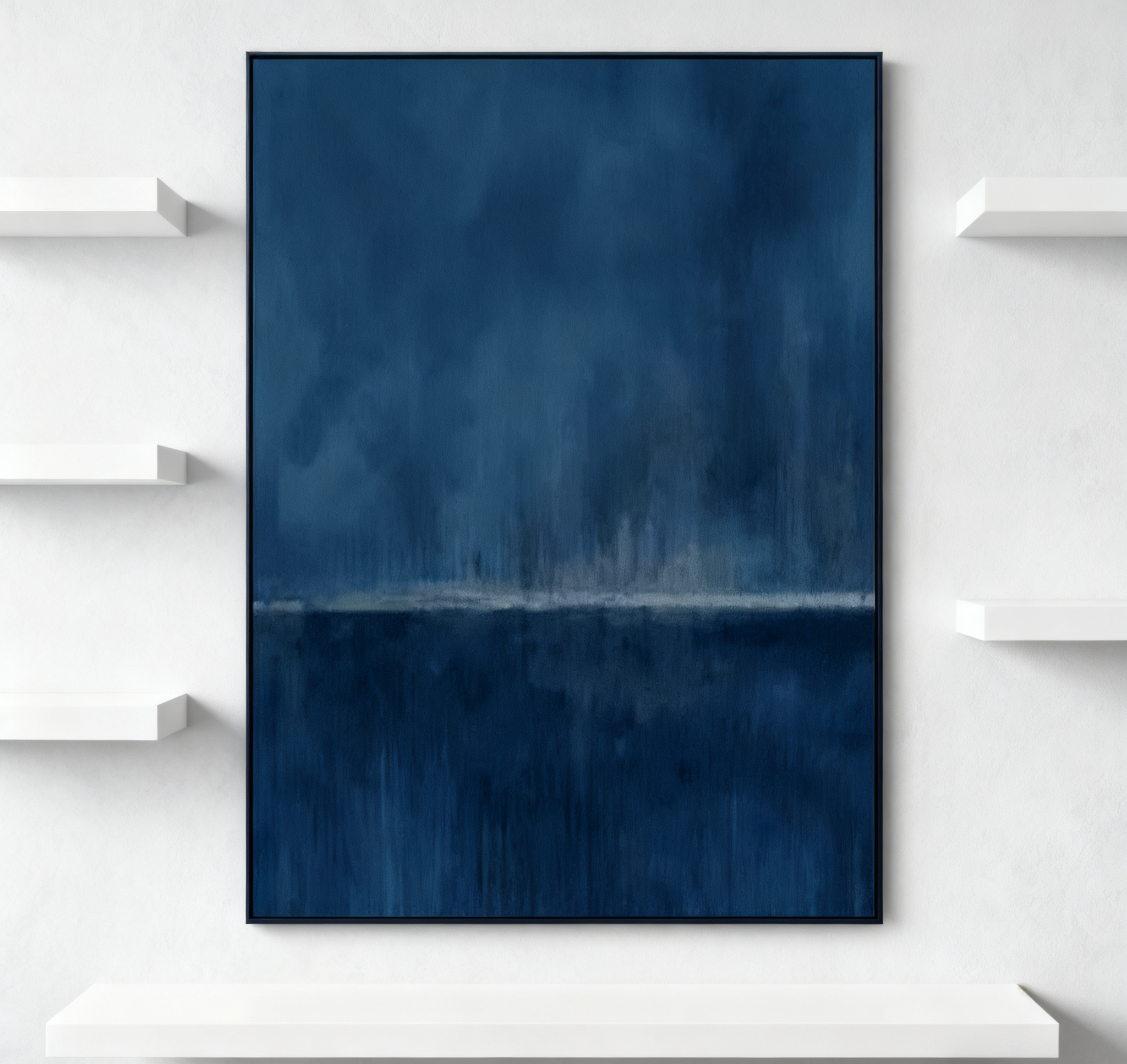 Deep Blue Gradient Minimalist Art, Contemporary Wall Painting #BGA 076