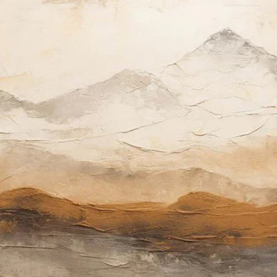 Earthy Peaks Contemporary Textured Mountain Wall Art #BGA 153