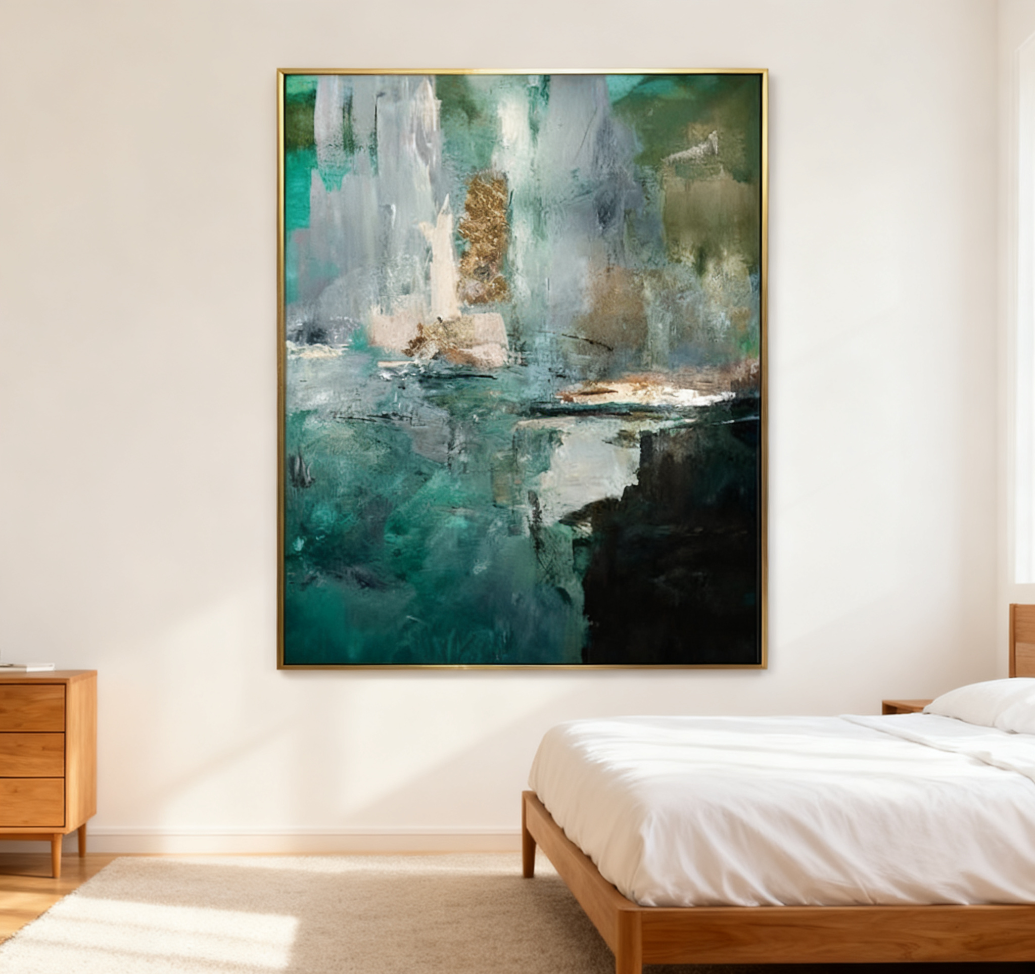 Blue & Green Abstract Painting #LL 008