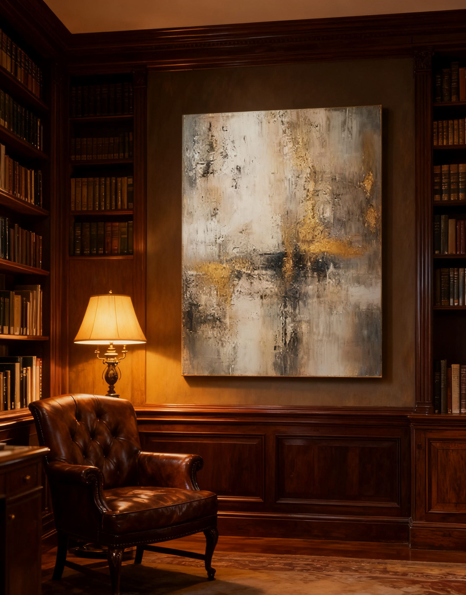 Beige & Brown Abstract Painting #BBA 040