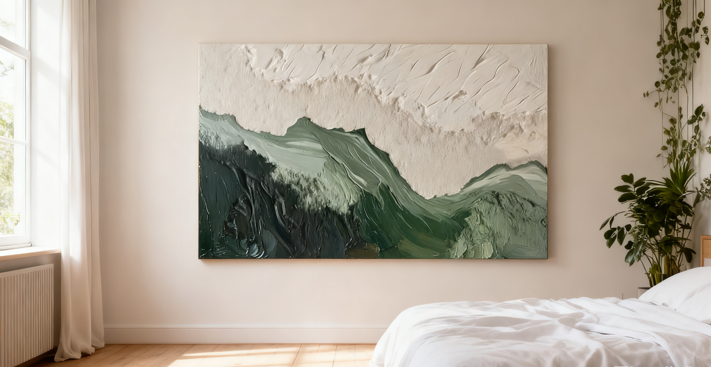 Blue & Green Minimalist Abstract Painting #BGM 001