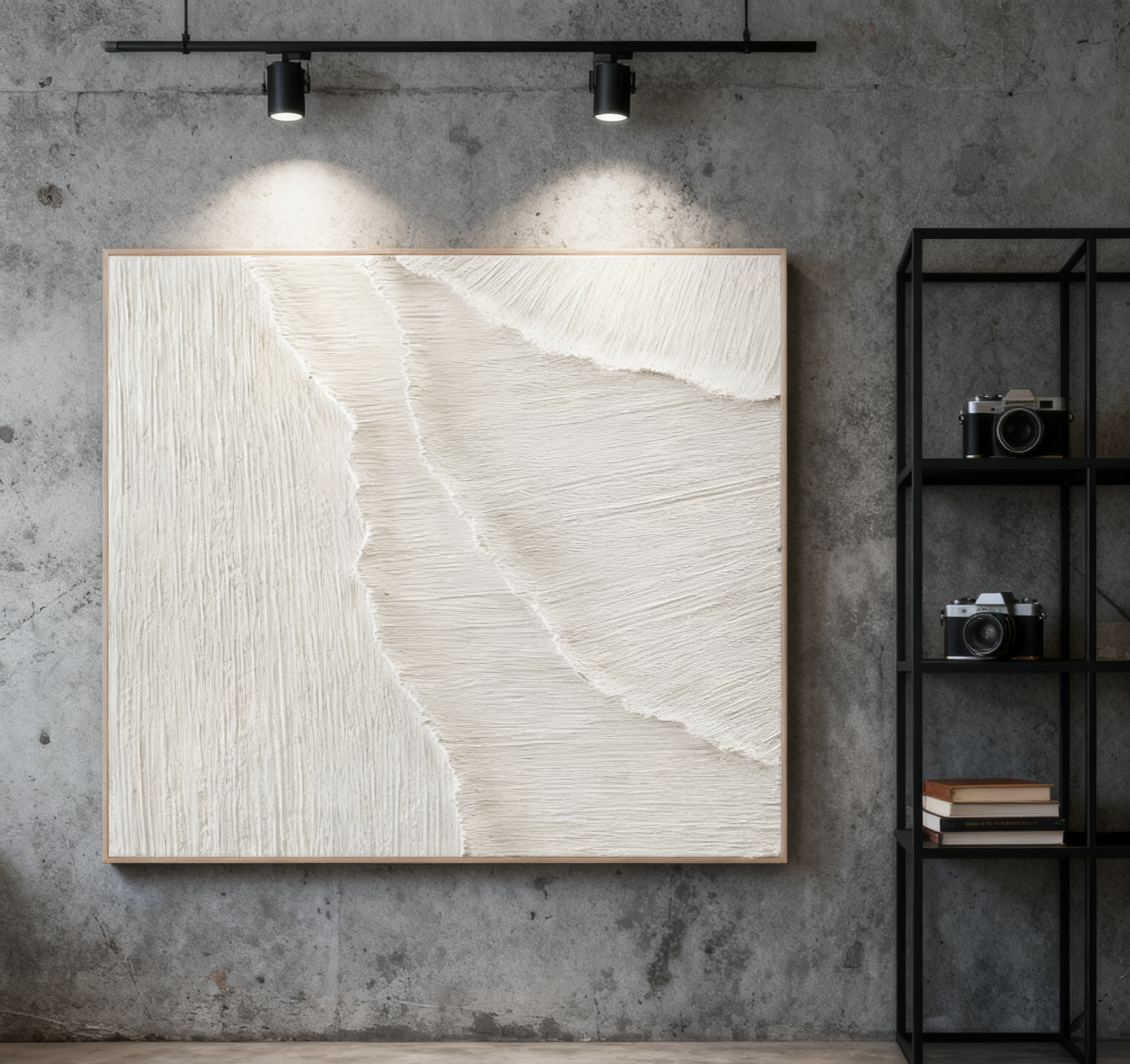 White Minimalist Abstract Painting #CXA 018