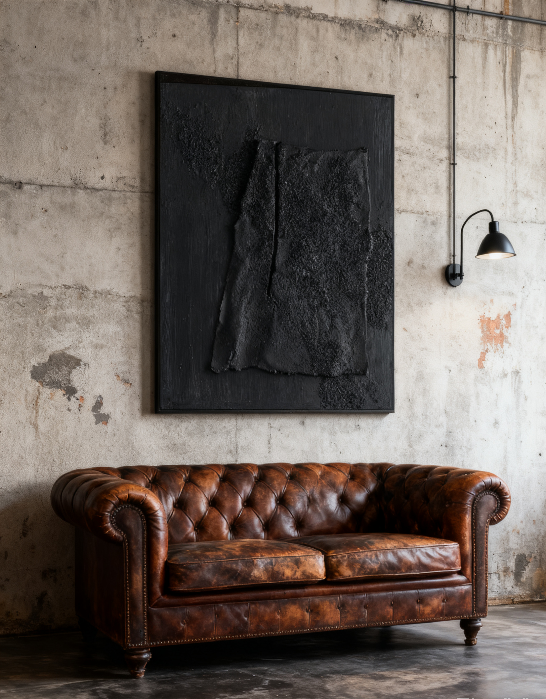 Black Minimalist Abstract Painting #BM 001