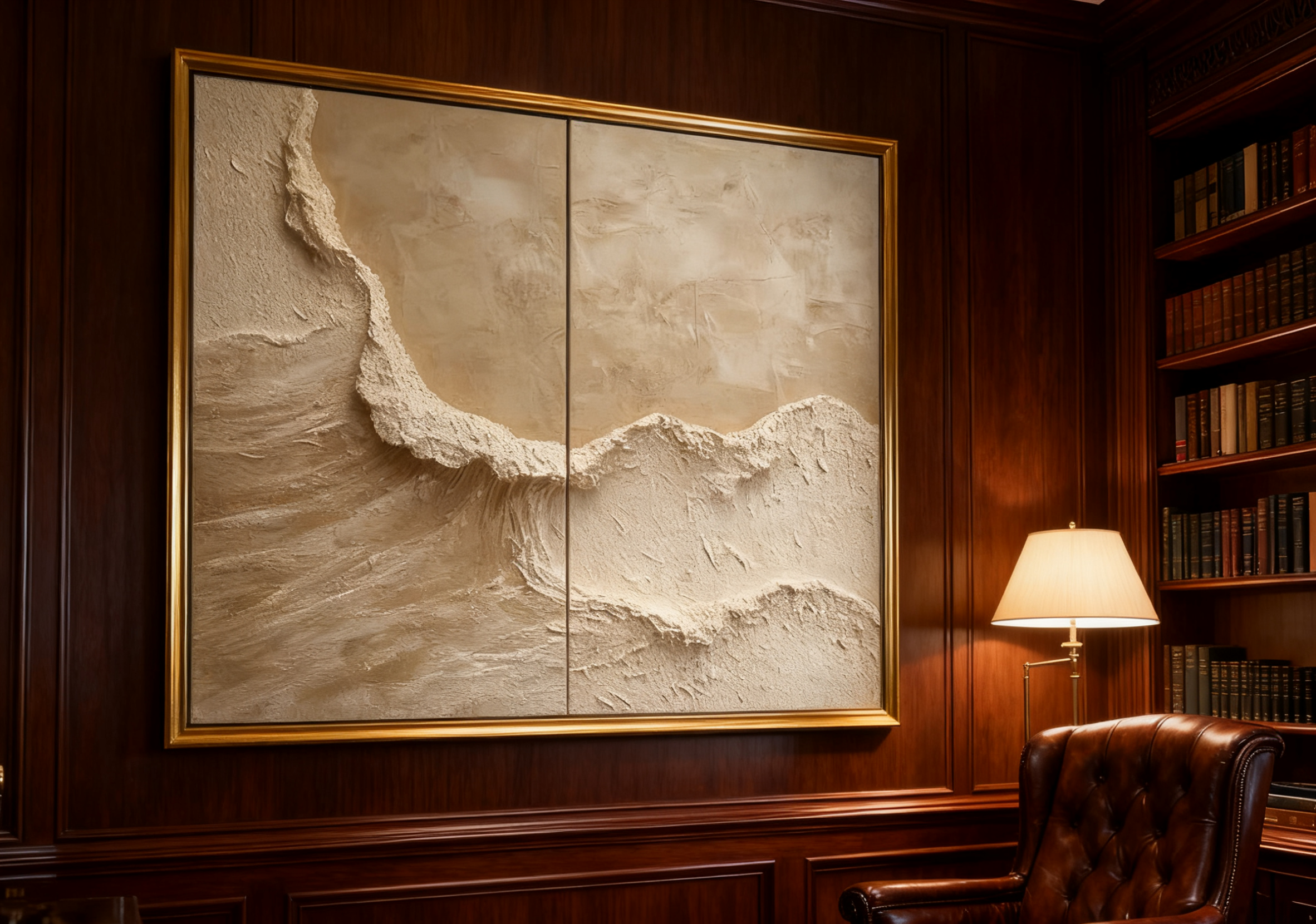 Beige & Brown Minimalist Painting Set Of 2 #BBS 004