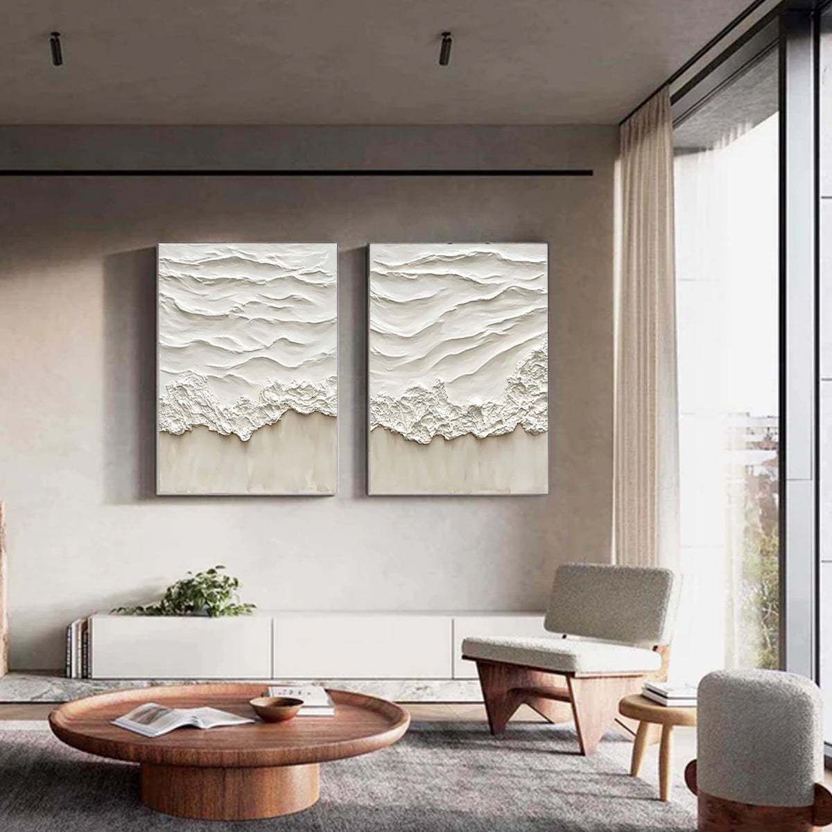 Ocean-themed oil painting wall decoration, hand-painted abstract artwork OP#007