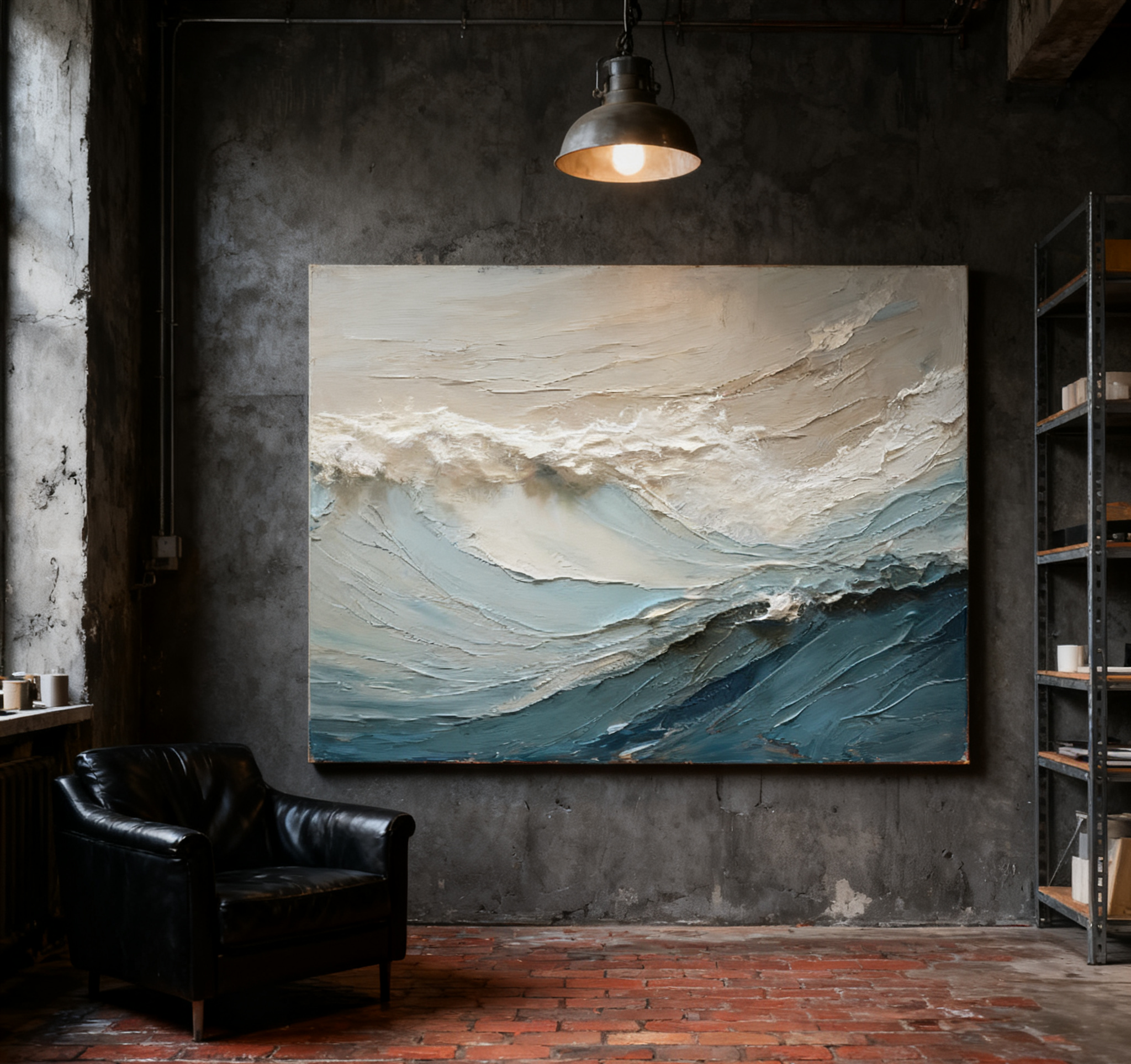 Blue & Green Abstract Painting #CXA 017