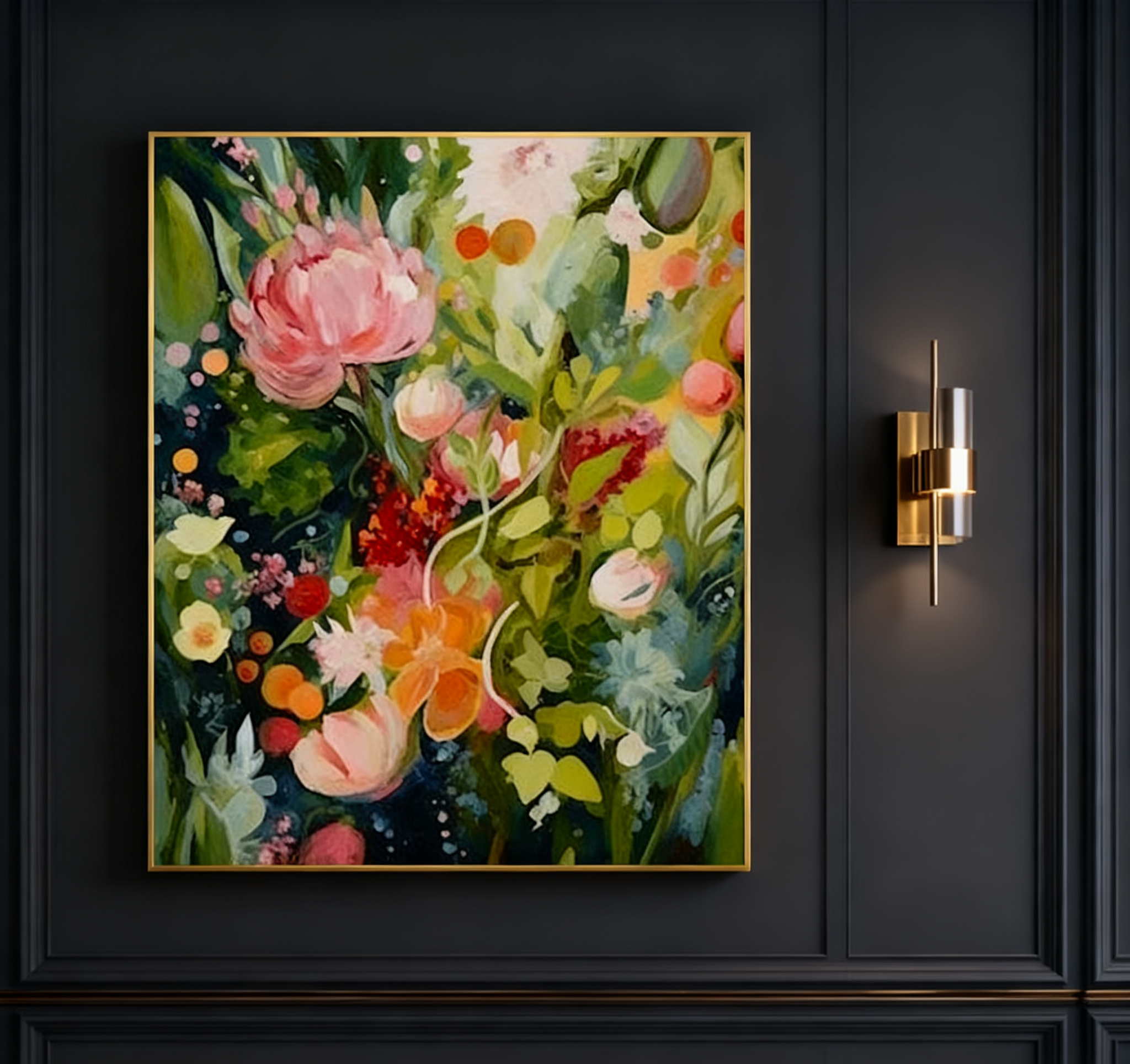 Large Floral Abstract Wall Art for Home Decor #FT 012