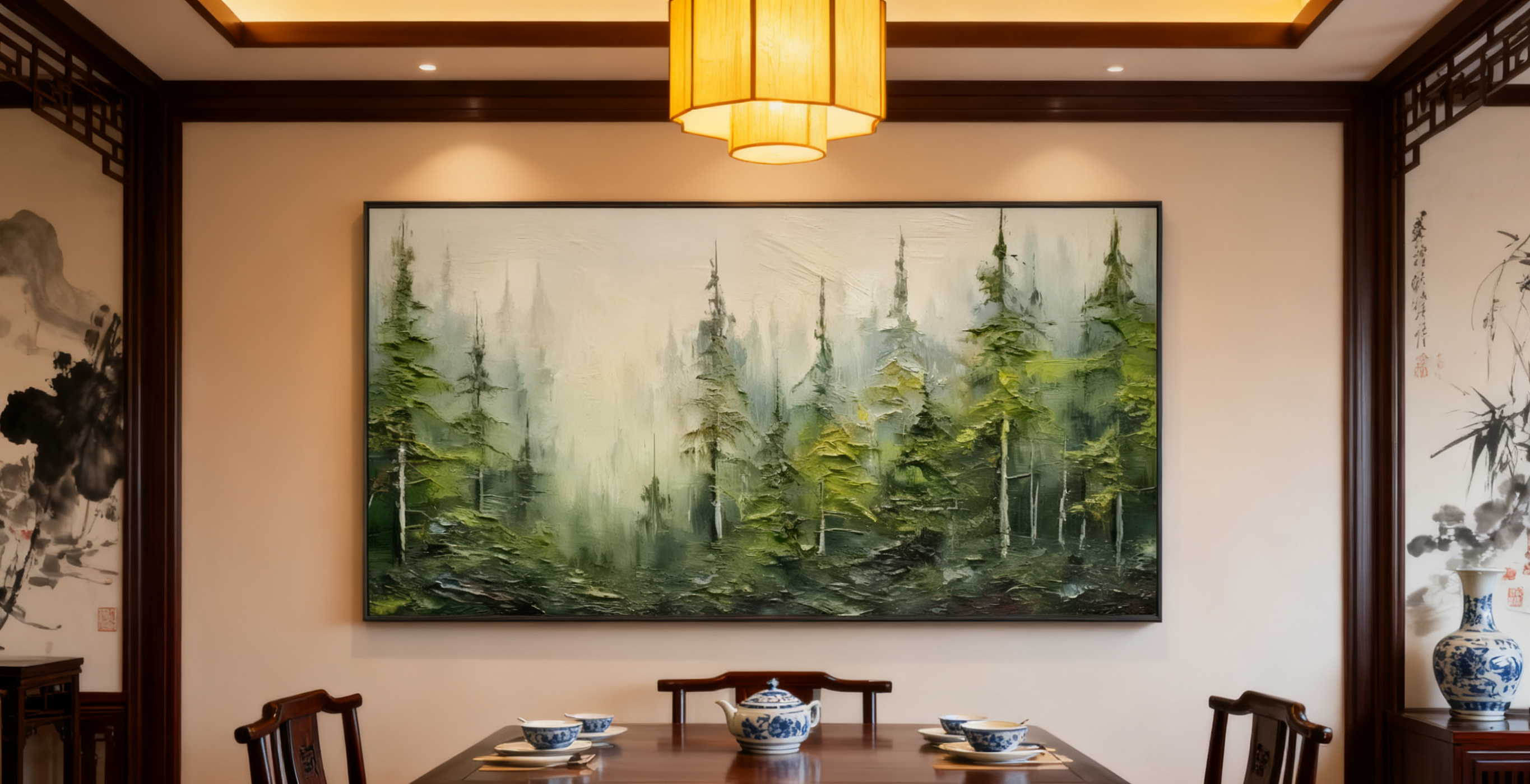 Blue & Green Minimalist Abstract Painting #BGM 007