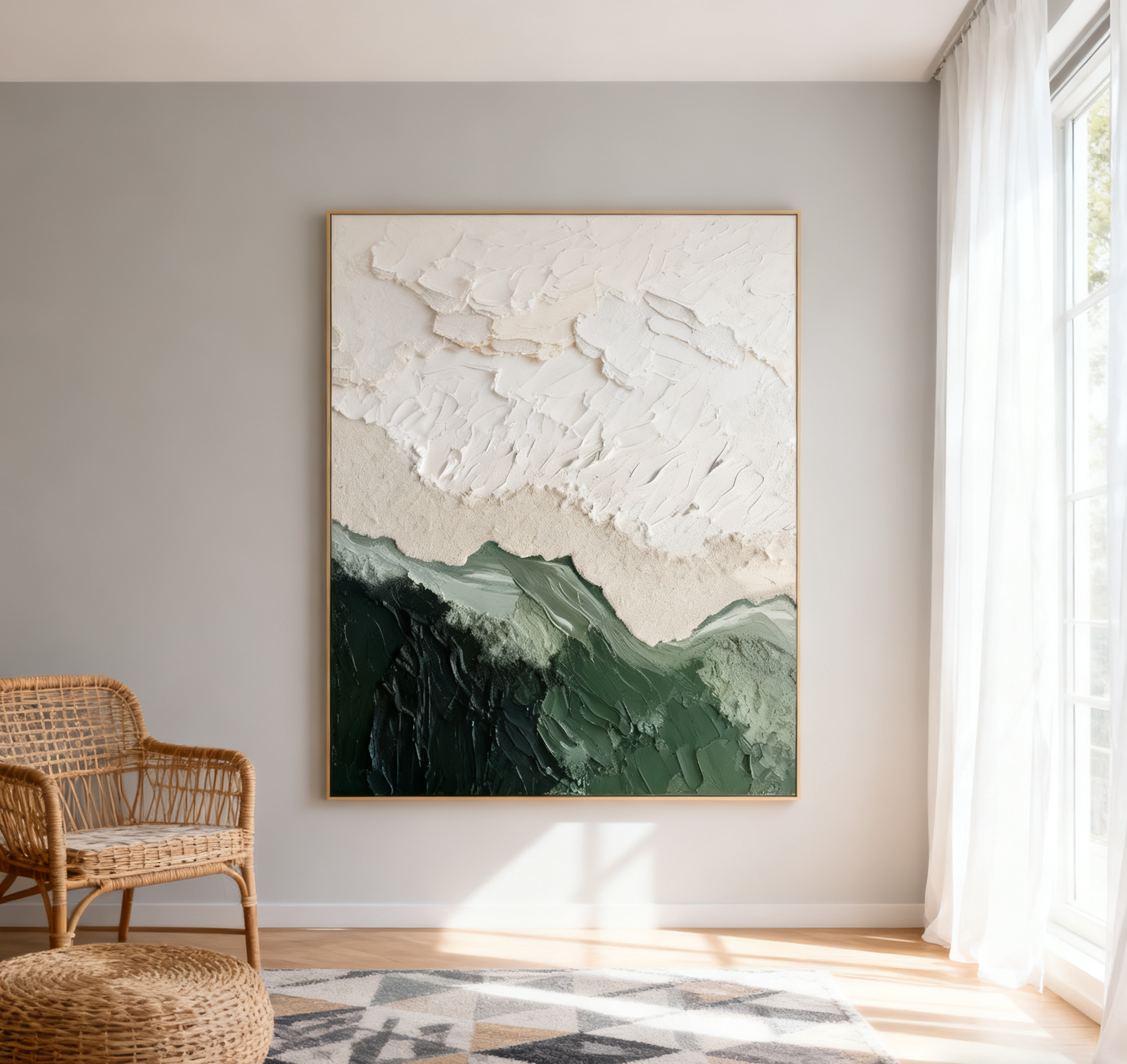 Blue & Green Minimalist Abstract Painting #BGM 001