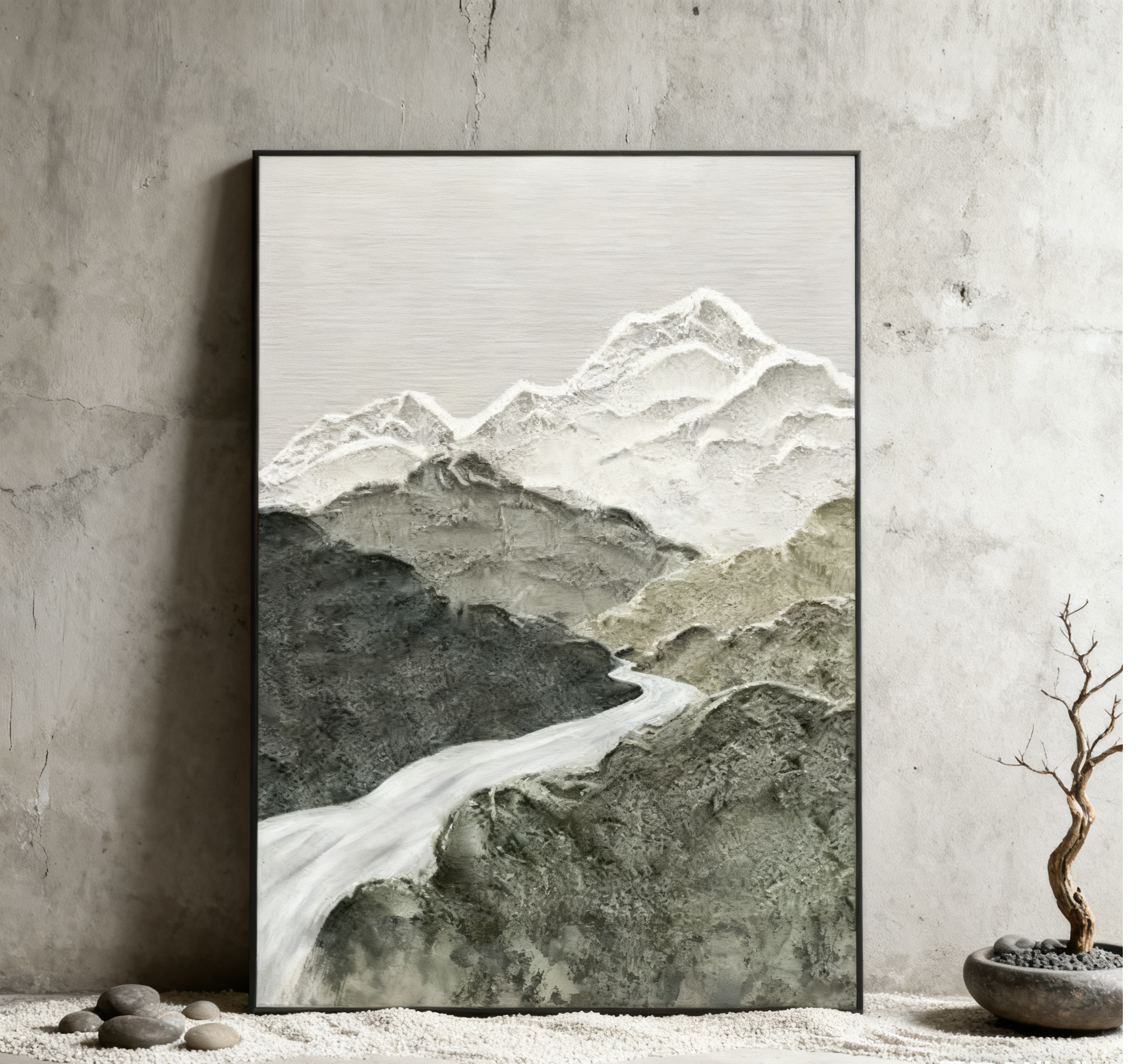 Blue & Green Abstract Painting #LL 005