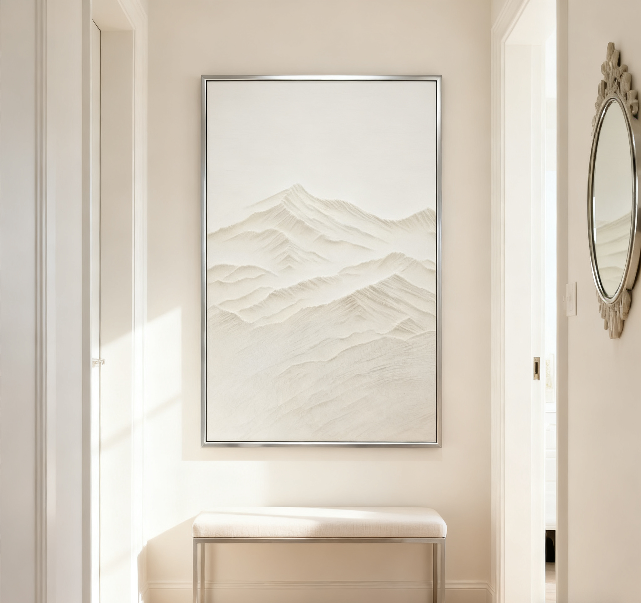 White Minimalist Abstract Painting #CXA 006