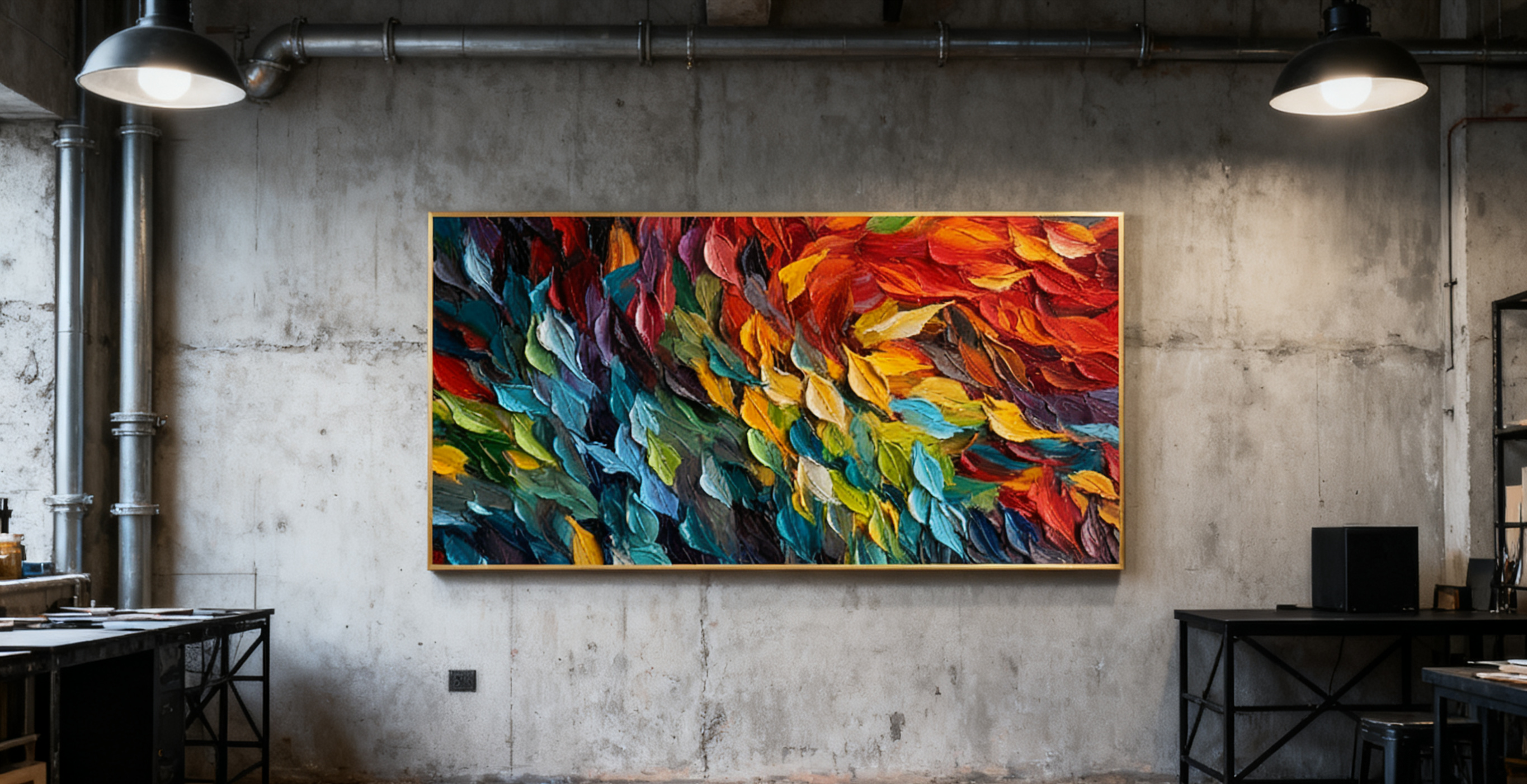 Blue & Green Minimalist Abstract Painting #BGM 011