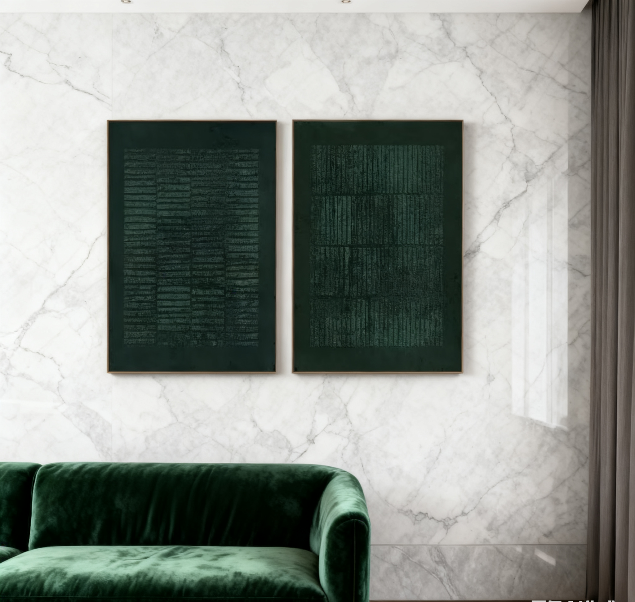 Blue & Green Abstract Painting SET OF 2 #AVG 001