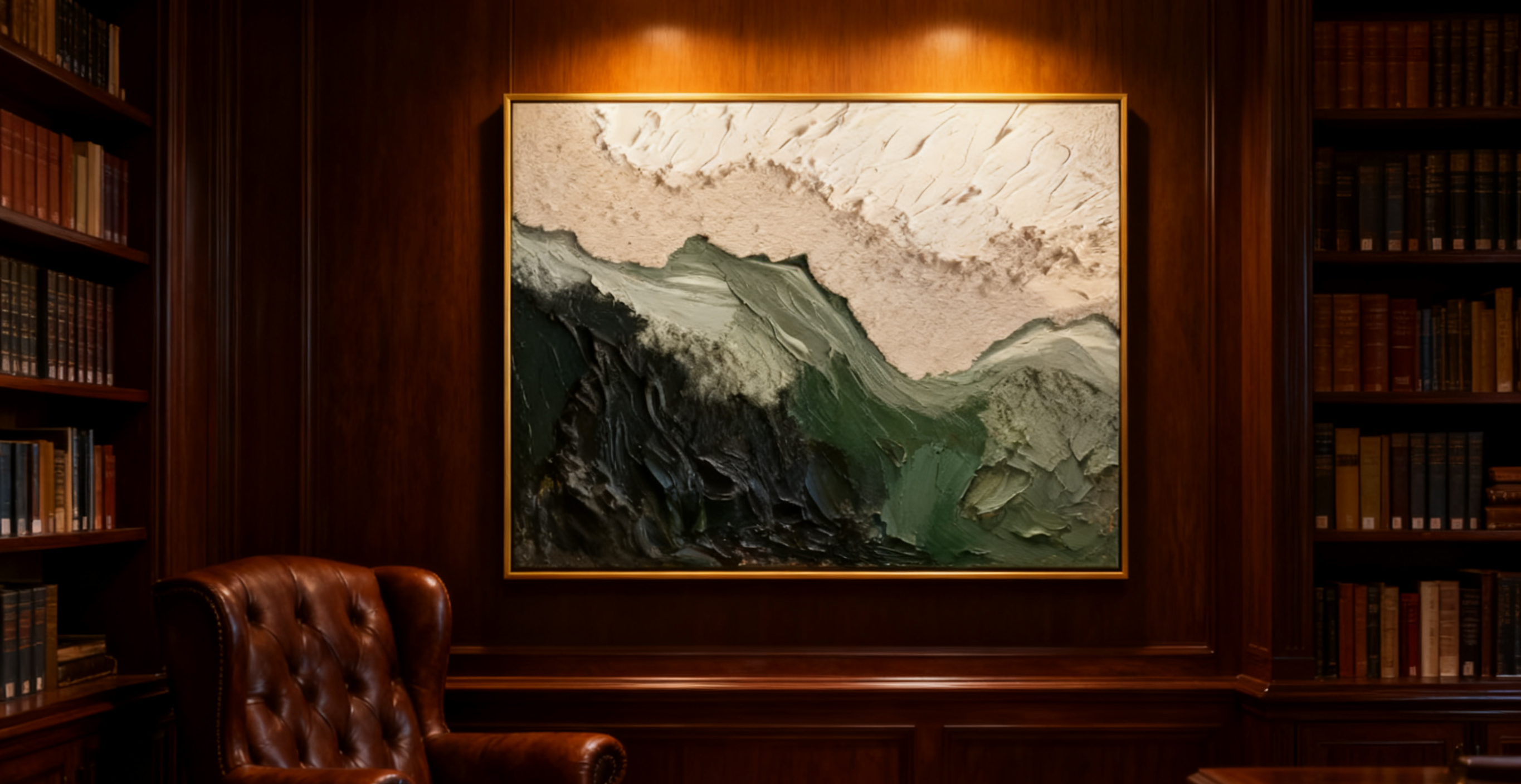 Blue & Green Minimalist Abstract Painting #BGM 001