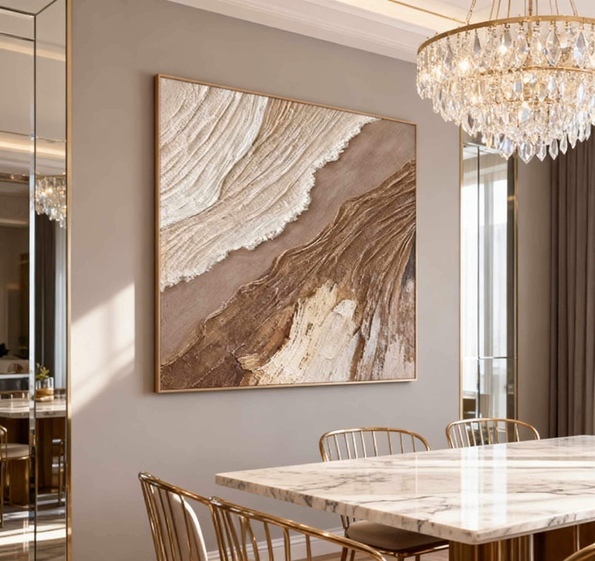 Beige & Brown Minimalist Painting #BBM 002