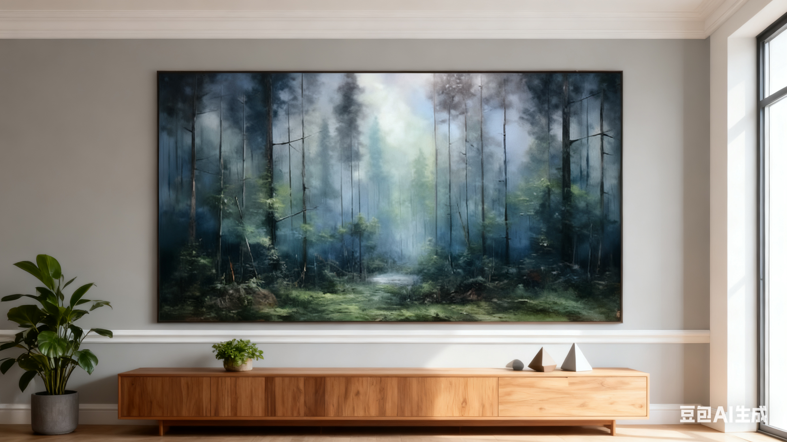 Woodland Mist Abstract Wall Art #BGA 047