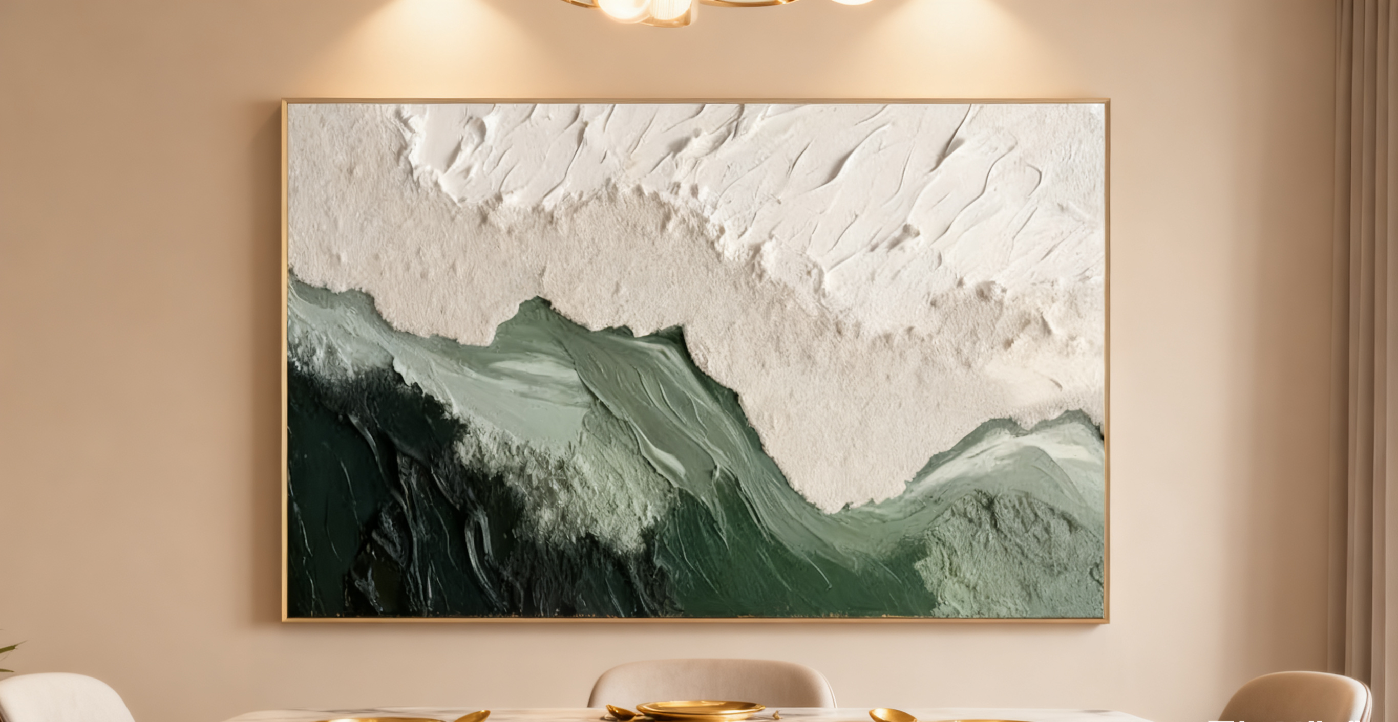 Blue & Green Minimalist Abstract Painting #BGM 001