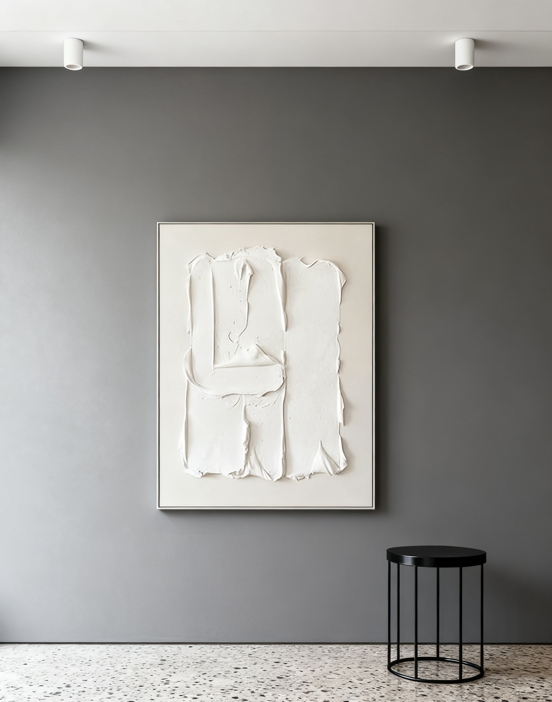 White Minimalist Abstract Painting #WM 001