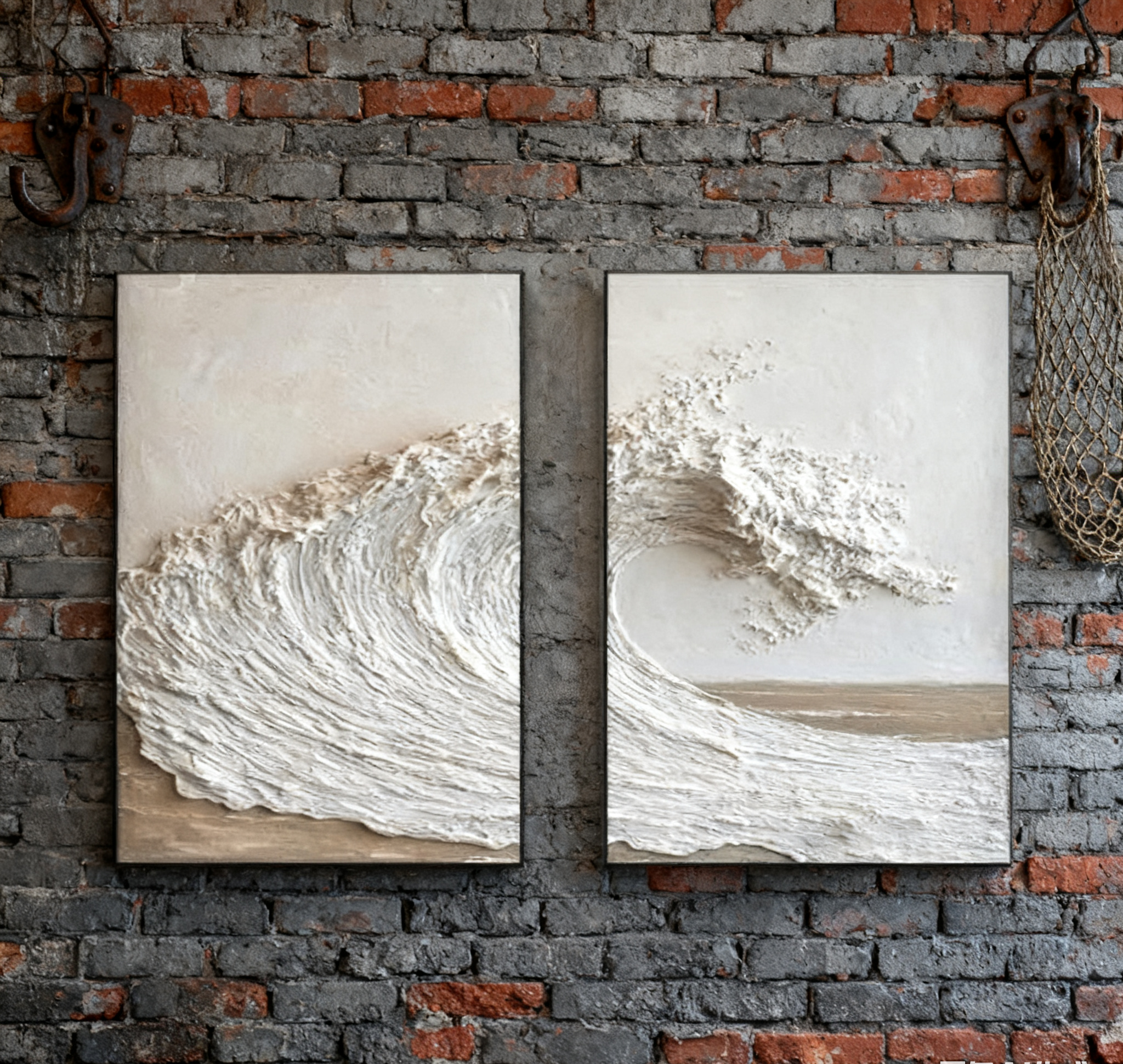 Textured Ocean Wave Art 3D Oil Painting for Modern Home Decor #BBS 011