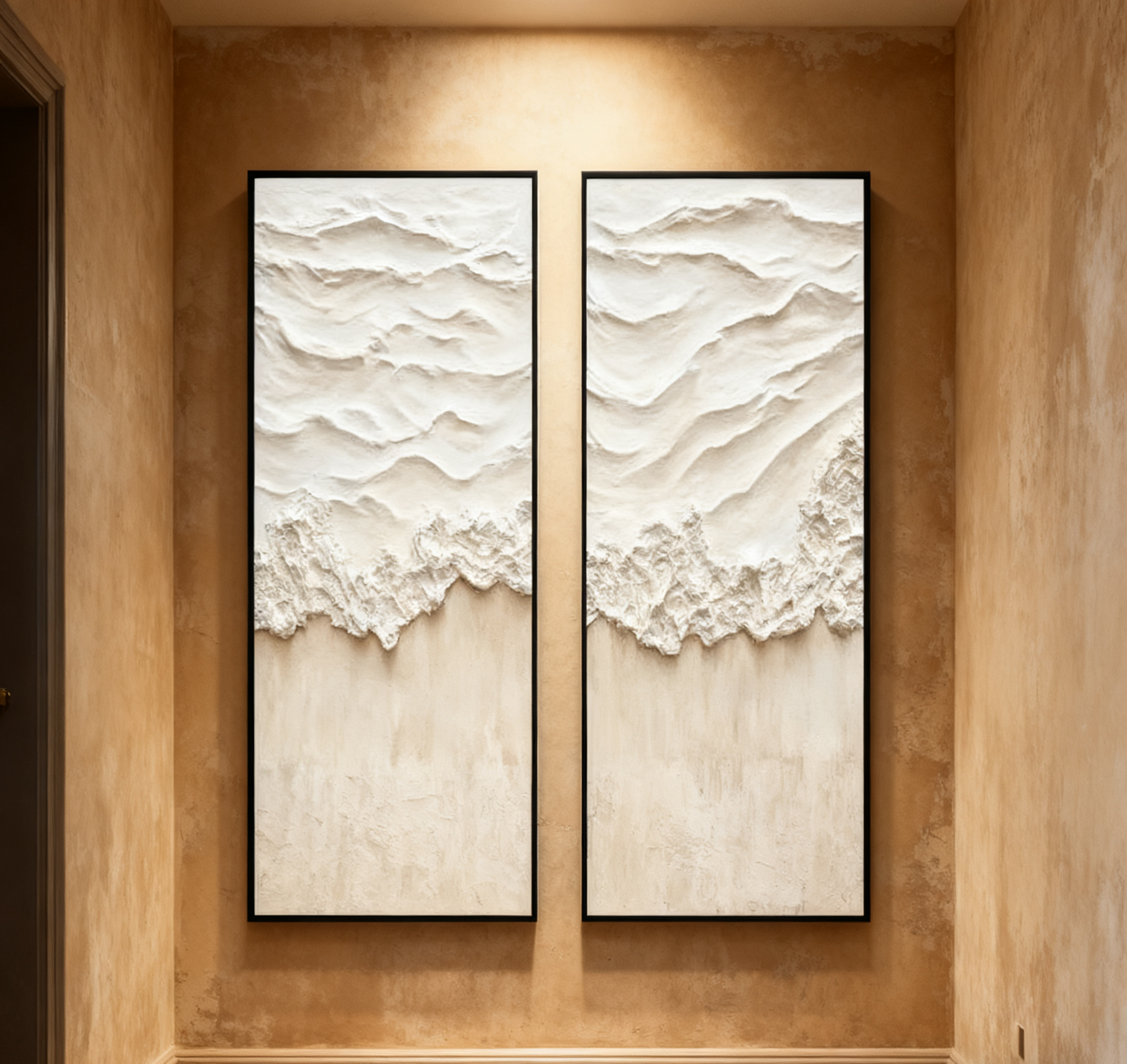 Textured Beach Waves Canvas Set for Coastal Home Decor #BBS 012