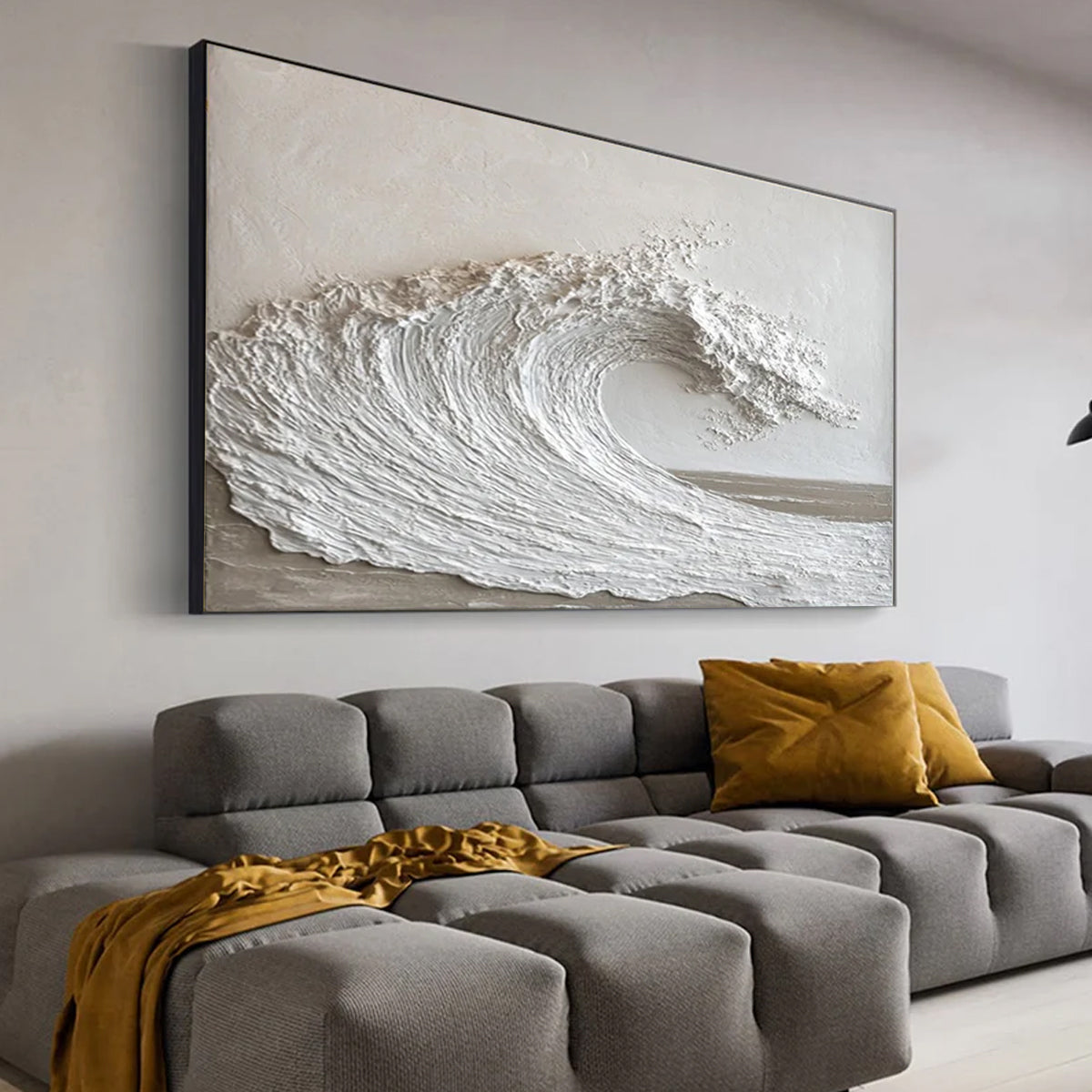 Ocean-themed oil painting wall decoration, hand-painted abstract artwork OP#009