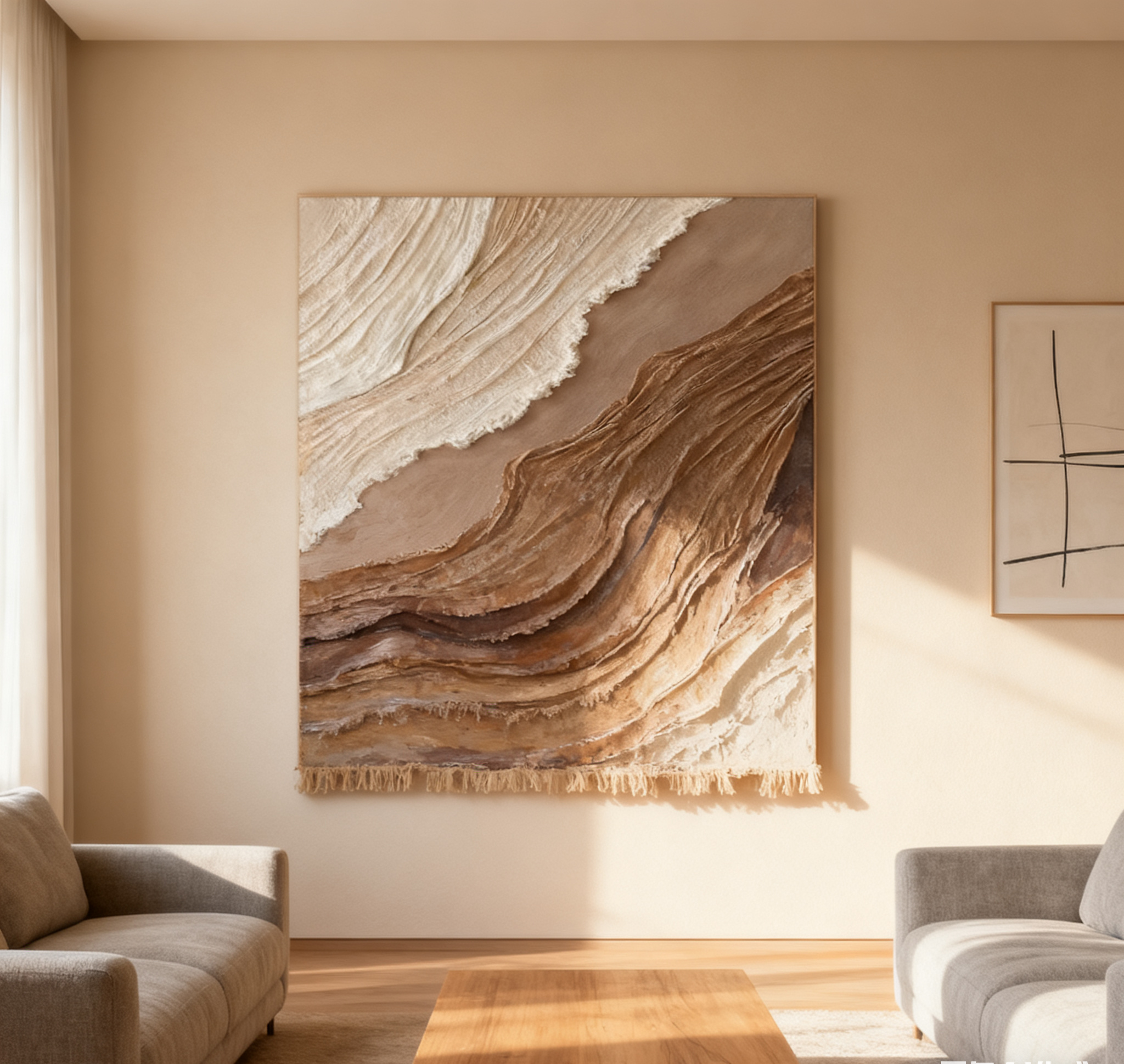 Beige & Brown Minimalist Painting #BBM 002