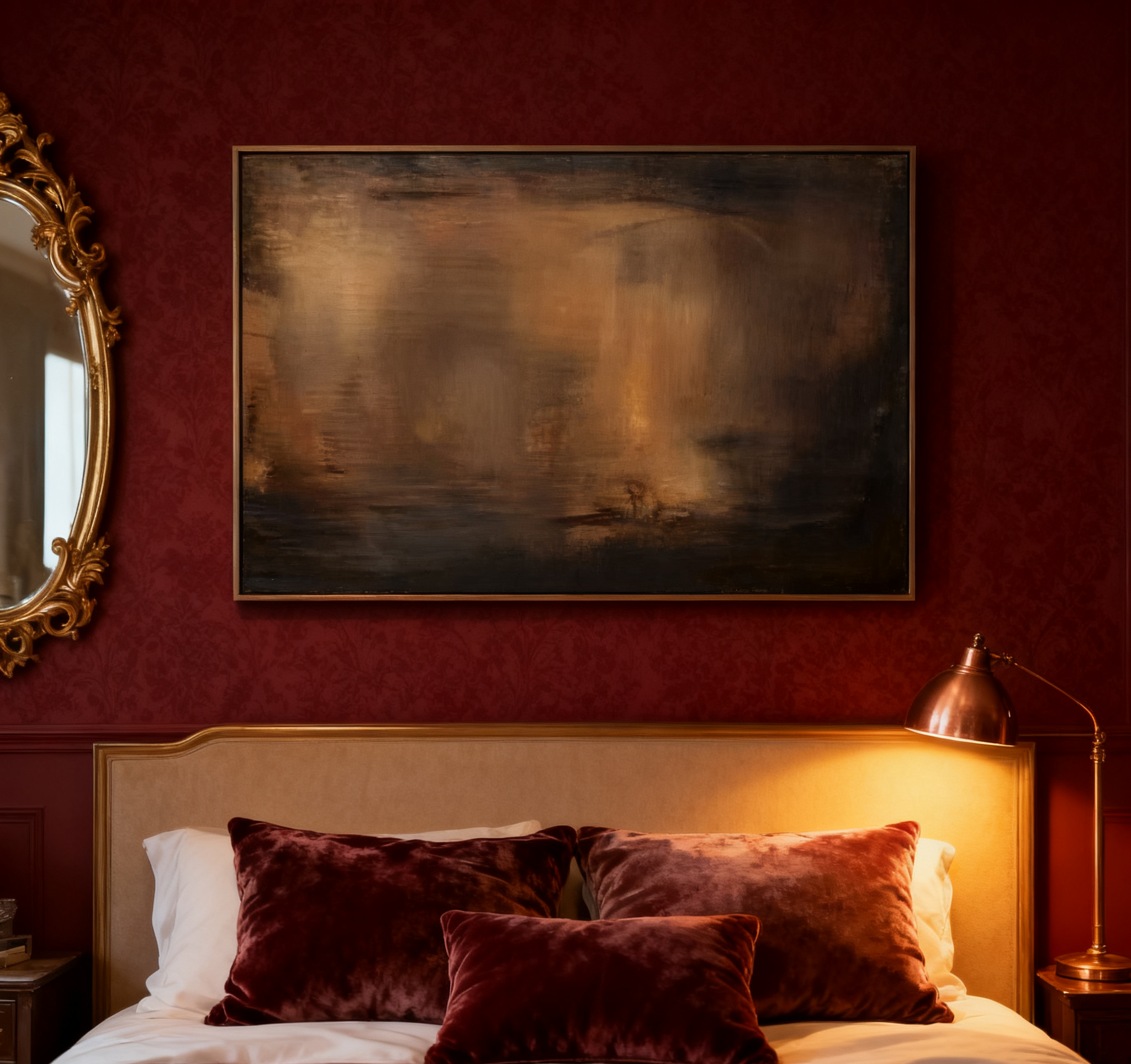 Brown Landscape Moody Canvas, Modern Wall Decor #BGA 077