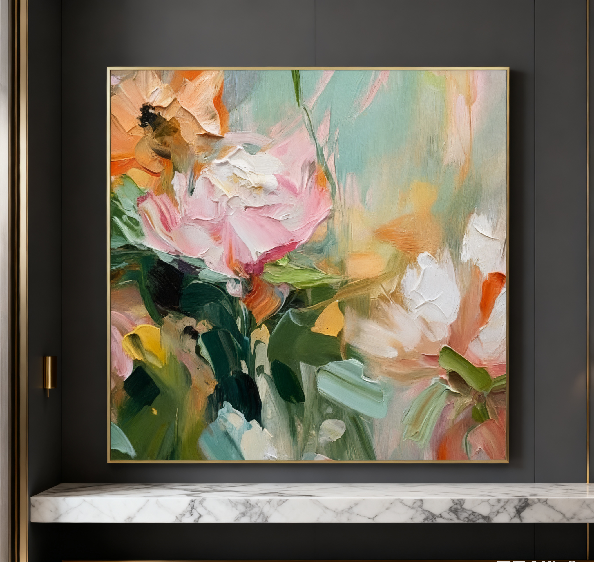 Large Floral Abstract Wall Art for Home Decor #FT 013